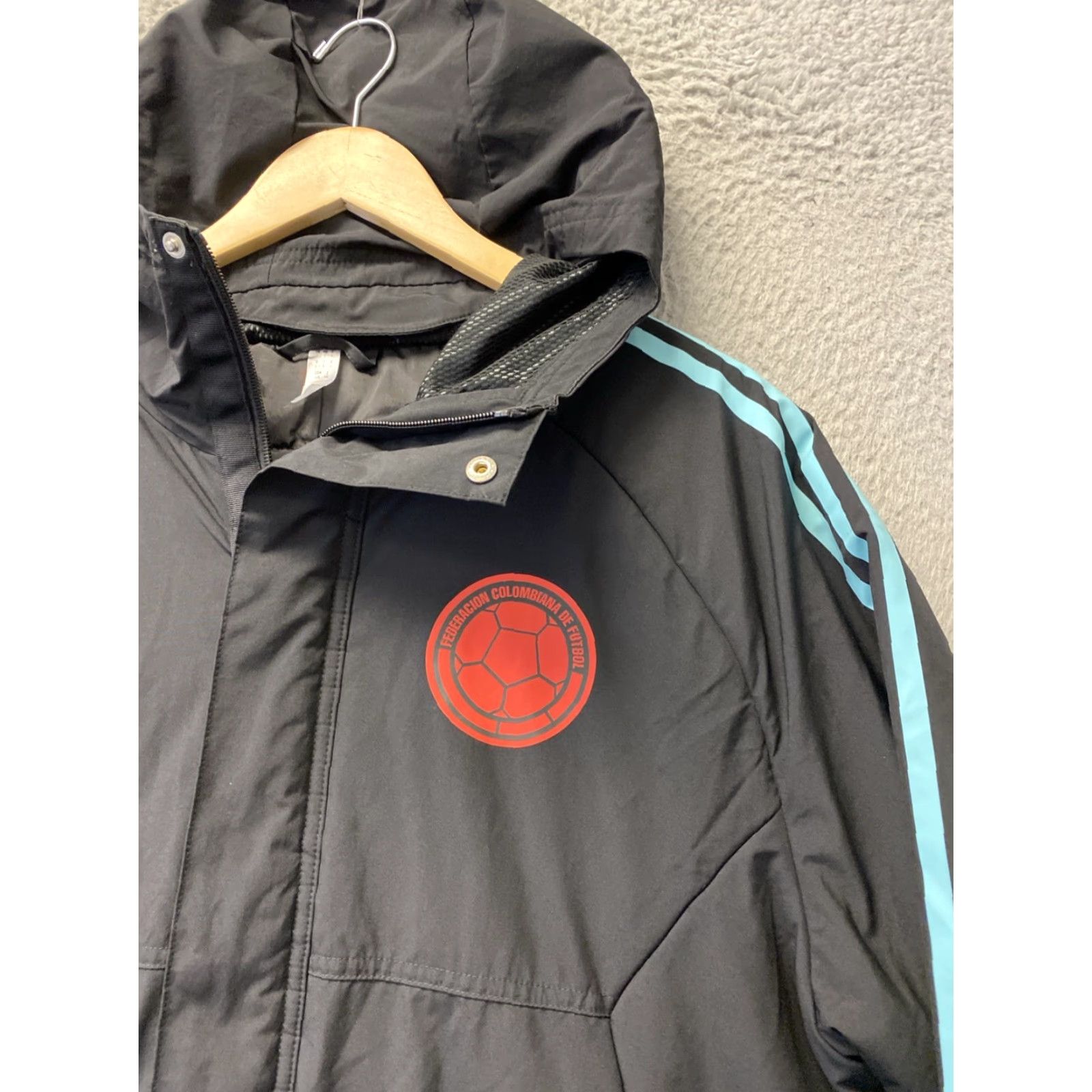 Adidas Adidas Jacket Men L Black Zip Hooded FCF Colombia Soccer Team Issued Rain Size US L / EU 52-54 / 3 - 2 Thumbnail