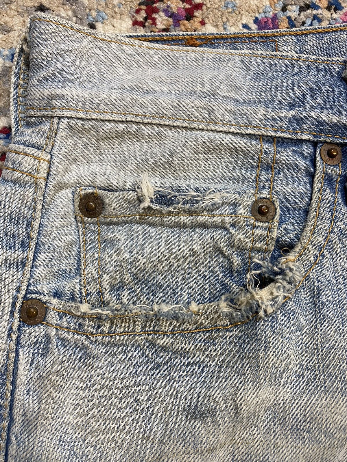 Levi's × Vintage Distressed Washed Blue Rindem Japan 501 Levis 30x32 Size US 32 / EU 48 - 13 Thumbnail