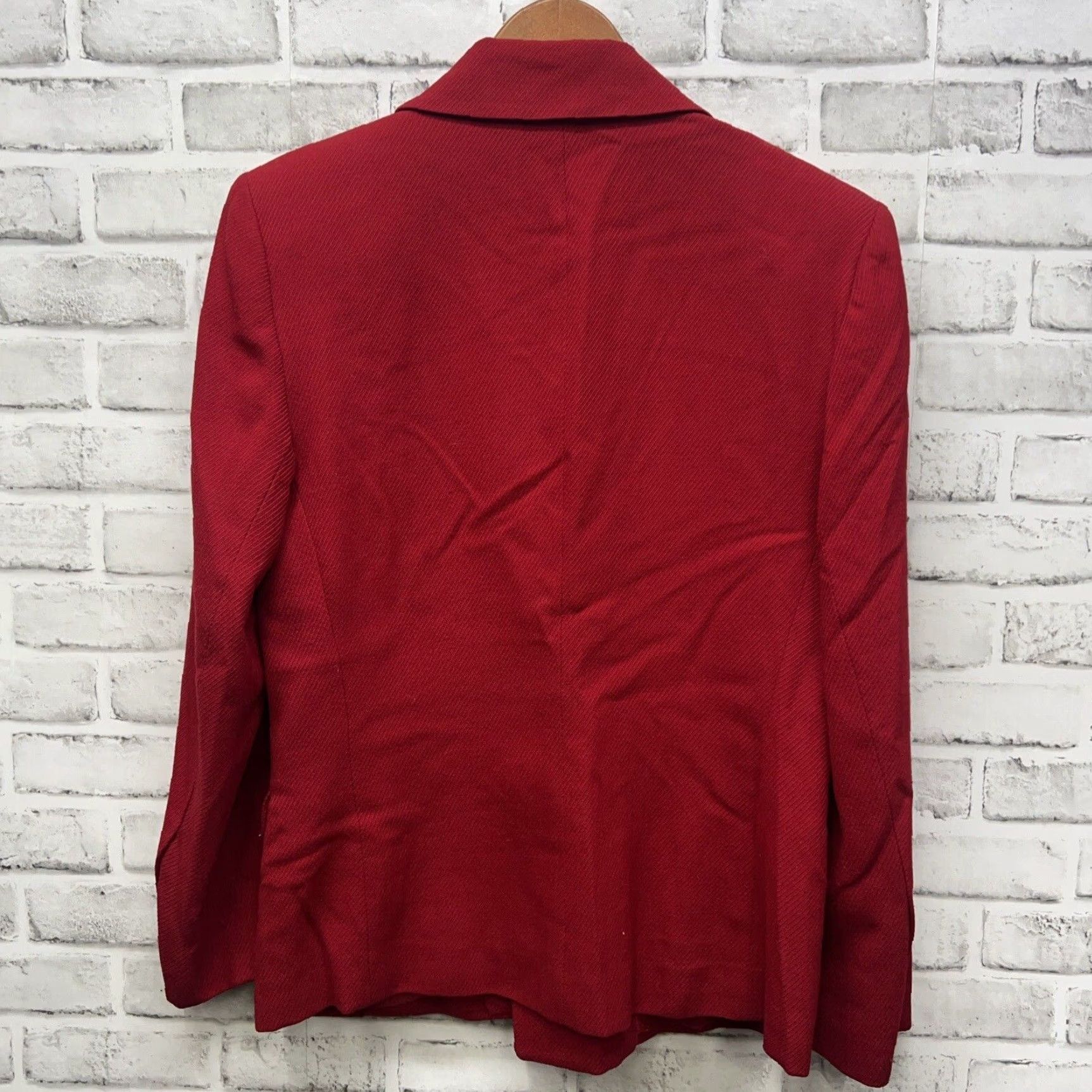 Diane von Furstenberg VINTAGE Diane von Furstenberg Blazer Womens 8 Red Linen Double Breasted Size M / US 6-8 / IT 42-44 - 4 Thumbnail
