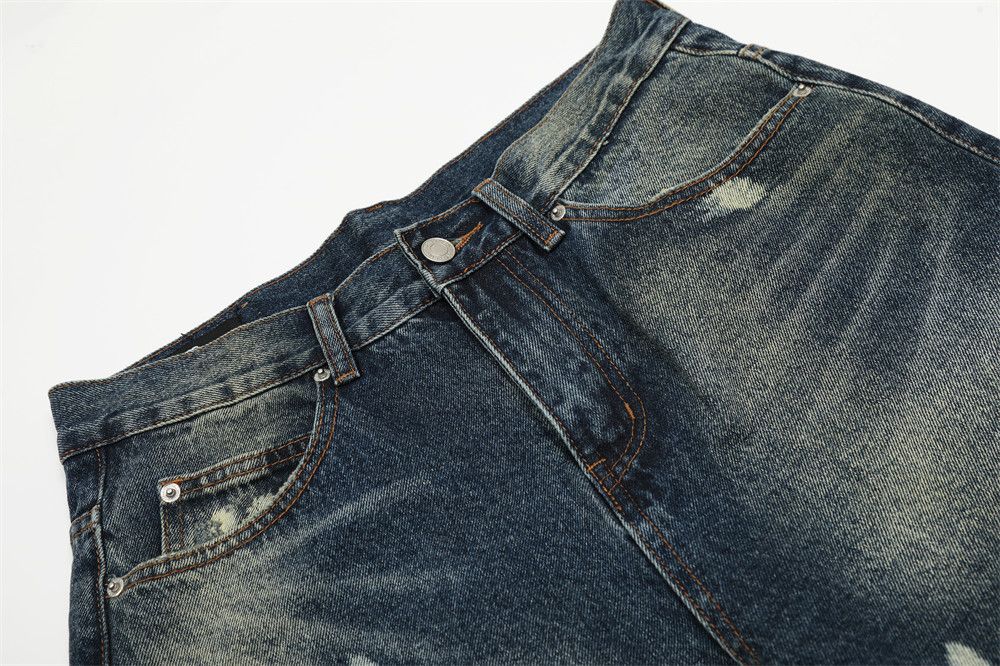 Vintage Men's loose washed punk ink-splashed distressed jeans Size US 32 / EU 48 - 3 Thumbnail