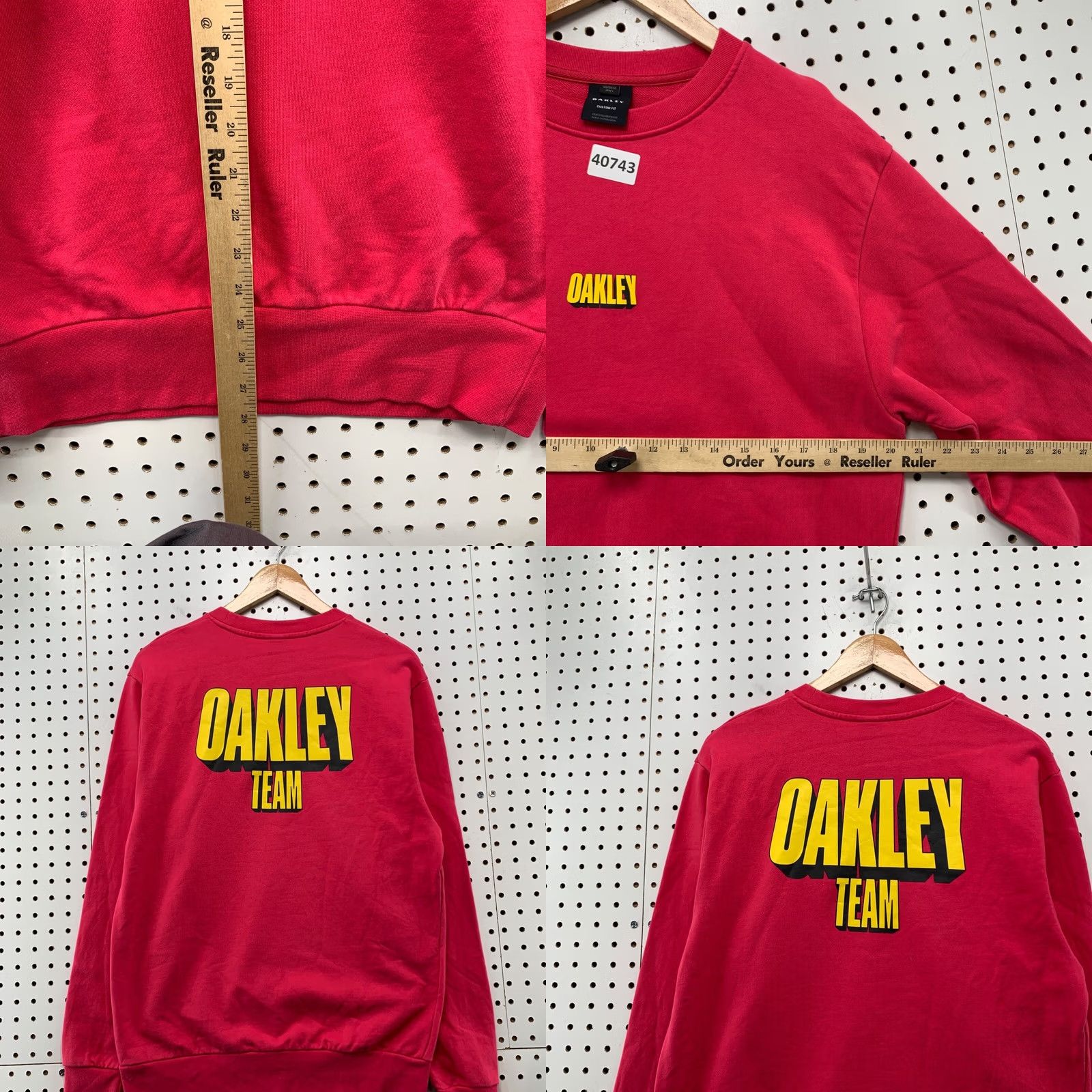 Oakley VINTAGE Oakley Sweatshirt Crewneck Mens Medium Pink Yellow Graphic Custom 20.5x28 Crew Neck Pullover Fleece Size US M / EU 48-50 / 2 - 9 Thumbnail
