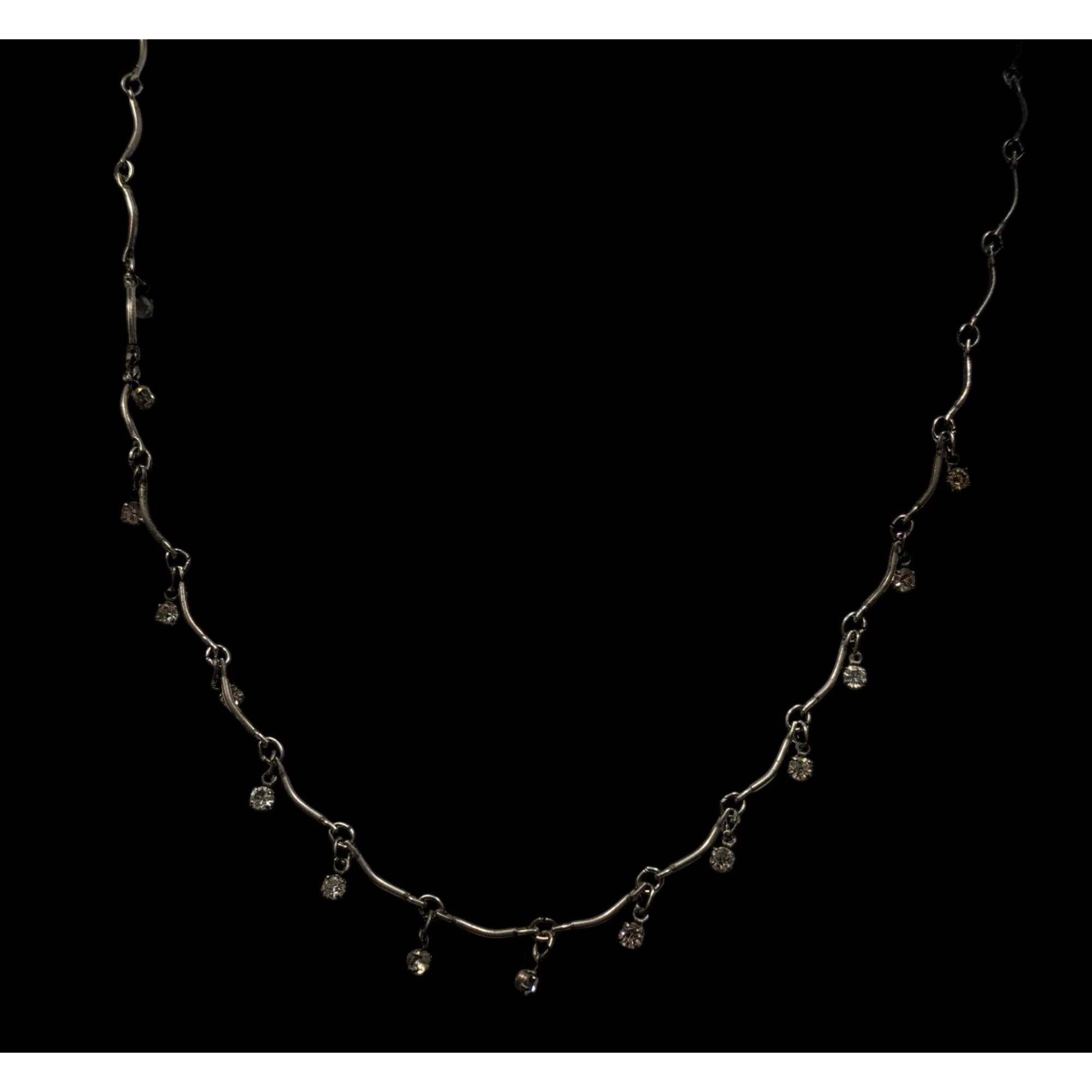 Other Silver-Tone Necklace With Dangling Crystal Accents & Adjusta Size ONE SIZE - 4 Thumbnail
