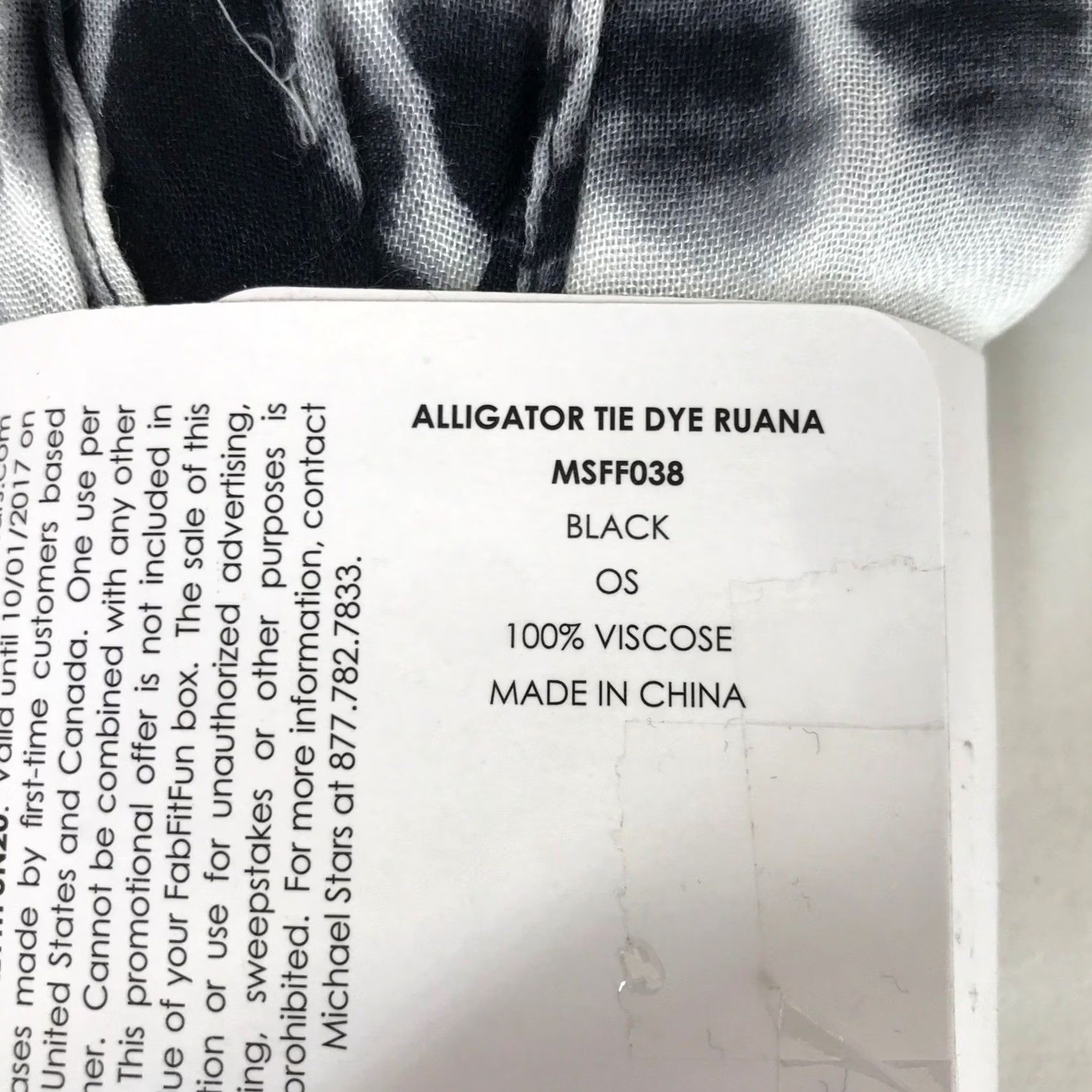 Michael Stars VINTAGE? (No) Alligator Tie Dye Ruana Scarf Sarong Black White MSFF038 NEW Michael Stars Size ONE SIZE - 3 Thumbnail