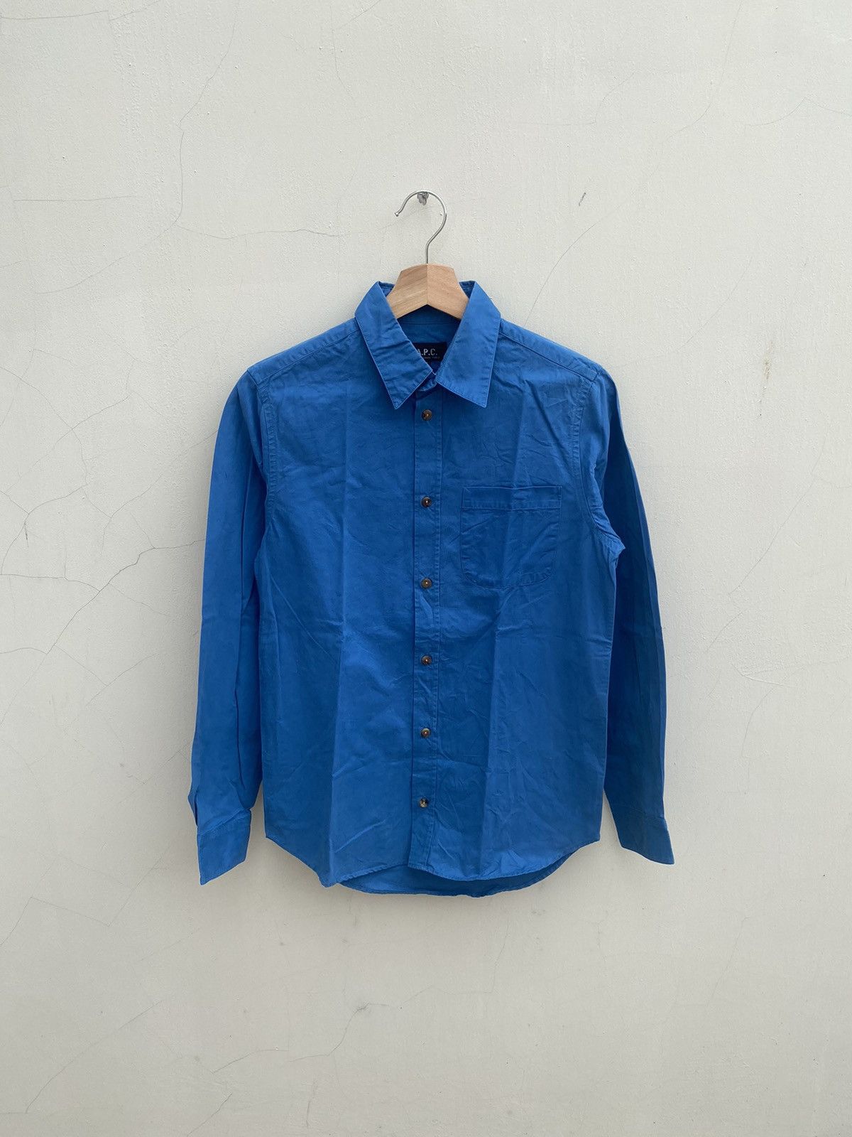 A.P.C. 1990s A.P.C - Royal Blue Gabardine Shirt Size US XS / EU 42 / 0 - 1 Thumbnail