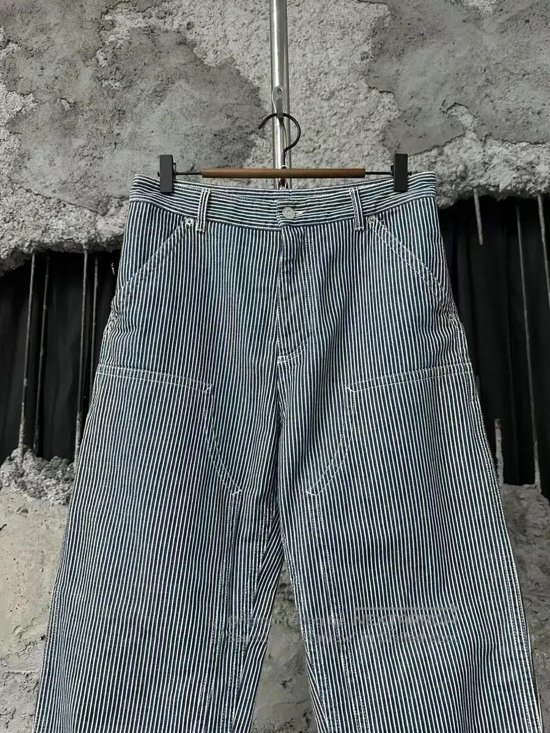 Dior Dior Embroidered Heart Blue White Striped Cargo Pants. Size US 30 / EU 46 - 3 Thumbnail