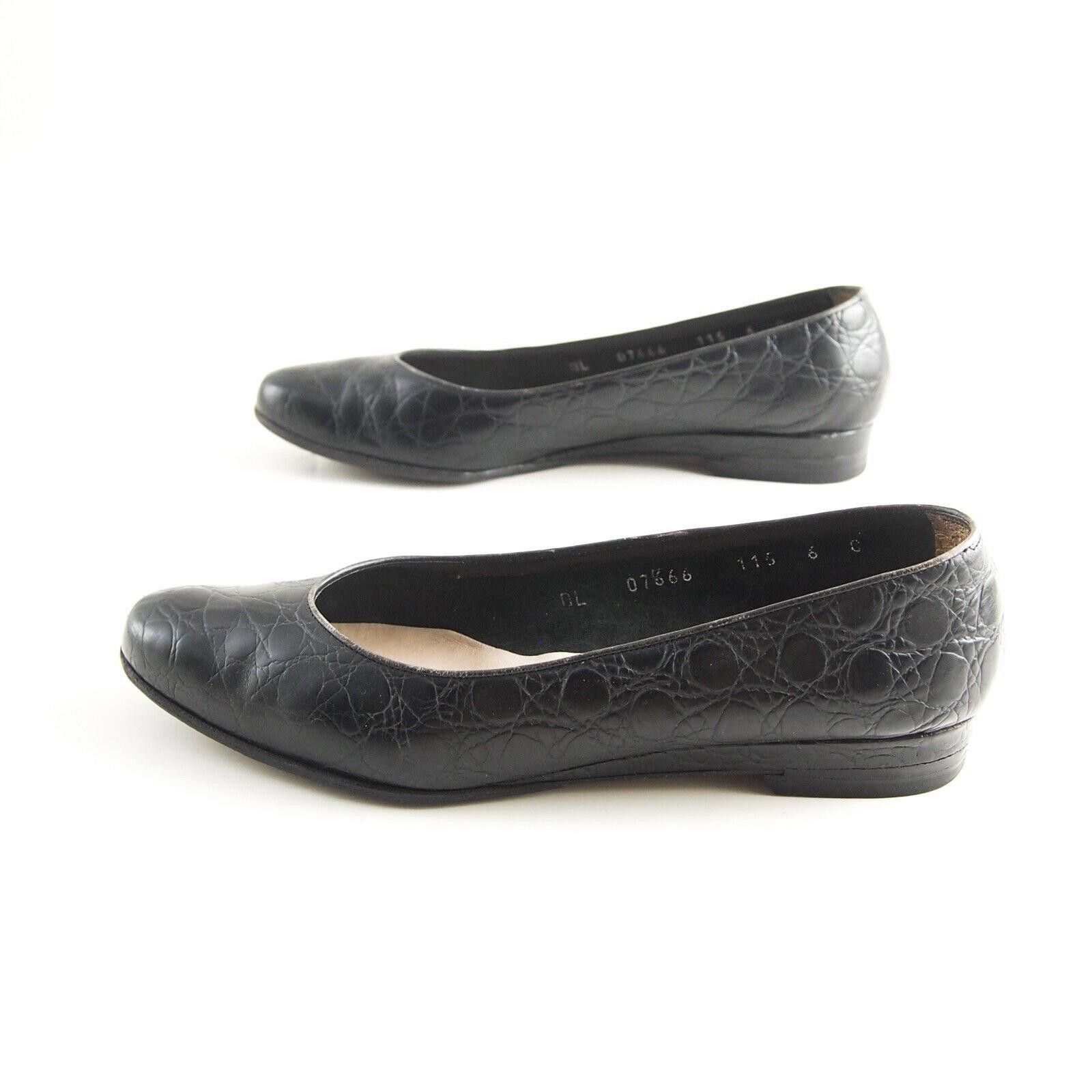 Salvatore Ferragamo Ferragamo Crocodile Flats Black Alligator EU 36 US 6 C Size US 6 / IT 36 - 3 Thumbnail