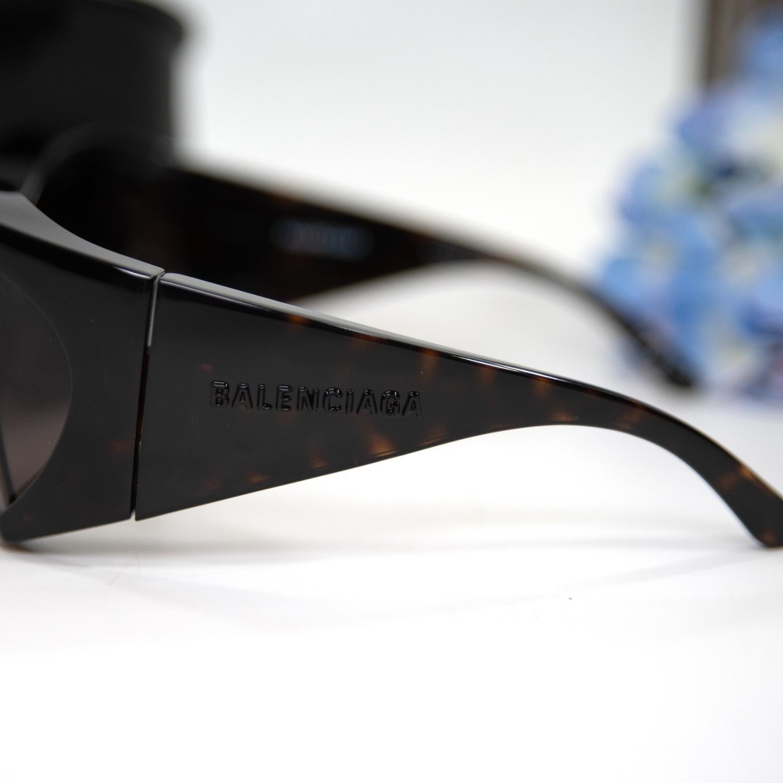 Balenciaga Balenciaga BB0154S Havana Brown Tortoise Logo Acrylic Wrap S Size ONE SIZE - 3 Thumbnail