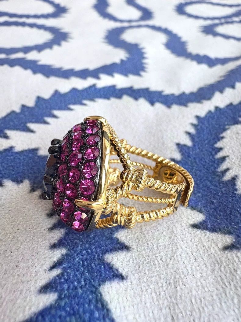 Vivienne Westwood Vivienne Westwood Purple full diamond triangular prism rin Size ONE SIZE - 2 Thumbnail