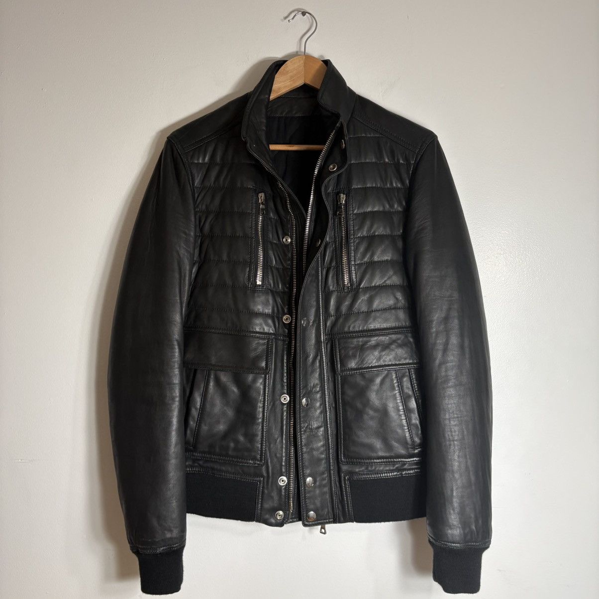 Balmain Balmain Quilted Lambskin Leather Collared Jacket Size US M / EU 48-50 / 2 - 7 Thumbnail