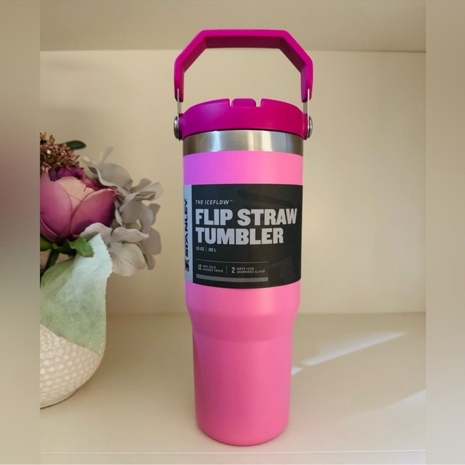 Other NWT Stanley Iceflow Flip Straw 30oz Tumbler Peony Size ONE SIZE - 7 Thumbnail