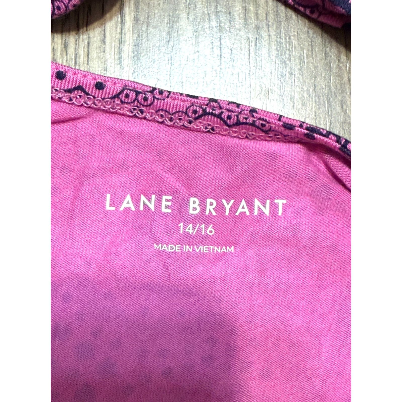 Vintage Lane Bryant Shirt Women's Plus Size 14/16 Black Pink Printed Short Sleeve Shirt Size XL / US 12-14 / IT 48-50 - 5 Thumbnail