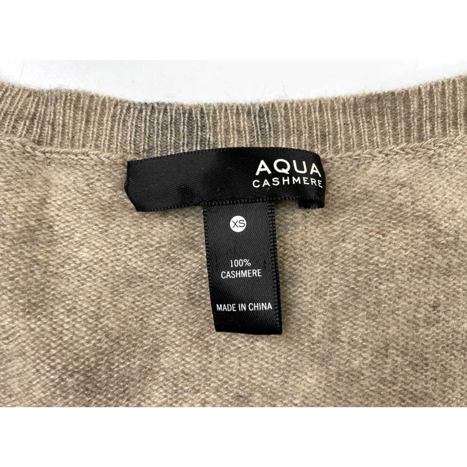 AQUA AQUA Women's XS Cashmere Sweater Jumper Skull Allover Print Beige Pullover Size XS / US 0-2 / IT 36-38 - 2 Thumbnail