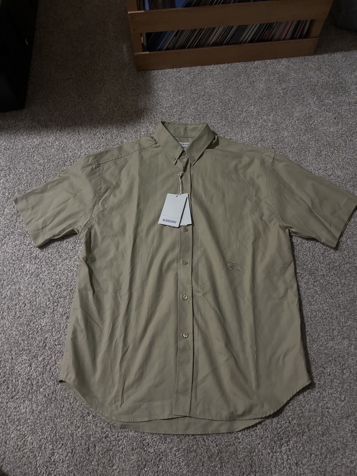 Burberry Burberry Beige Classic Monogram Logo Solid Color Polo Button Size US M / EU 48-50 / 2 - 1 Thumbnail
