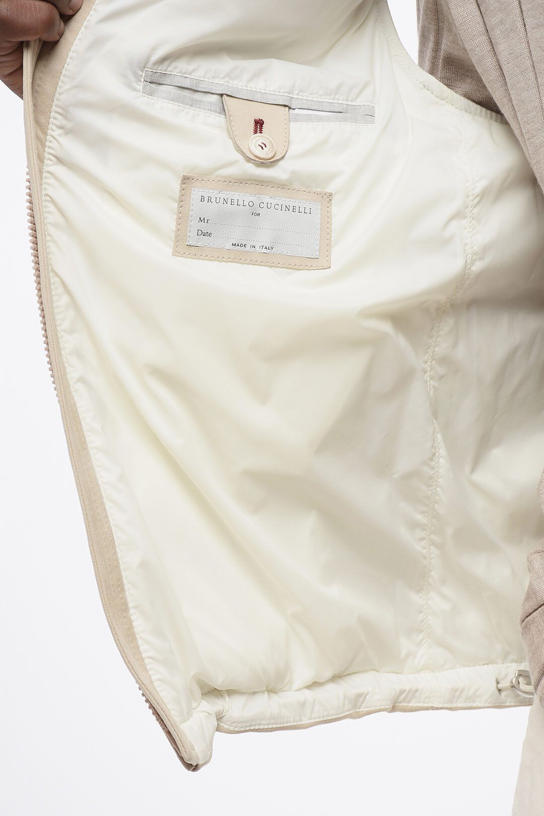 Brunello Cucinelli og1mm0725 Down Padding Suede Vest in Beige Size US S / EU 44-46 / 1 - 5 Thumbnail