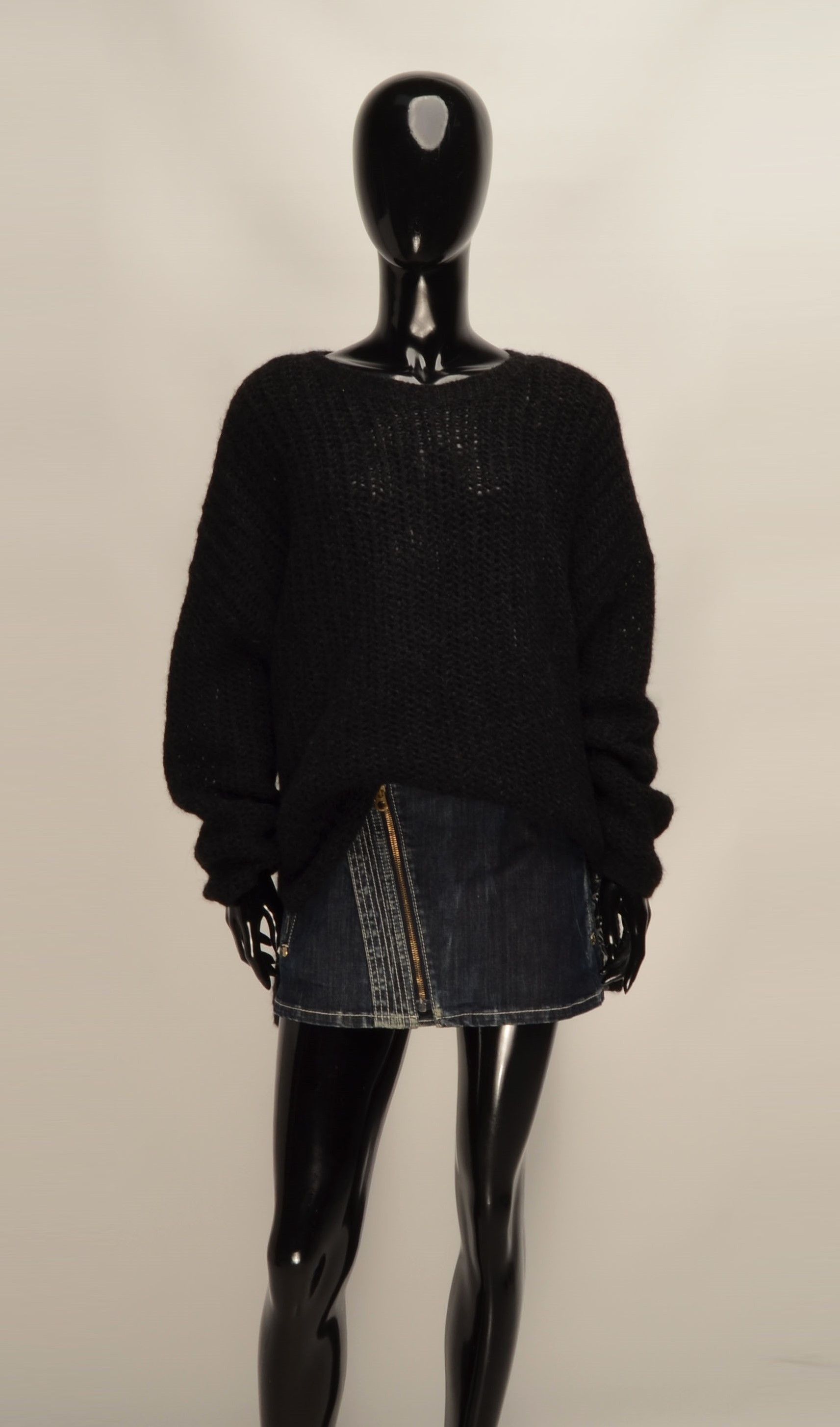 Oska Avant Garde Alpaca Blend Net Knit Oversized Jumper