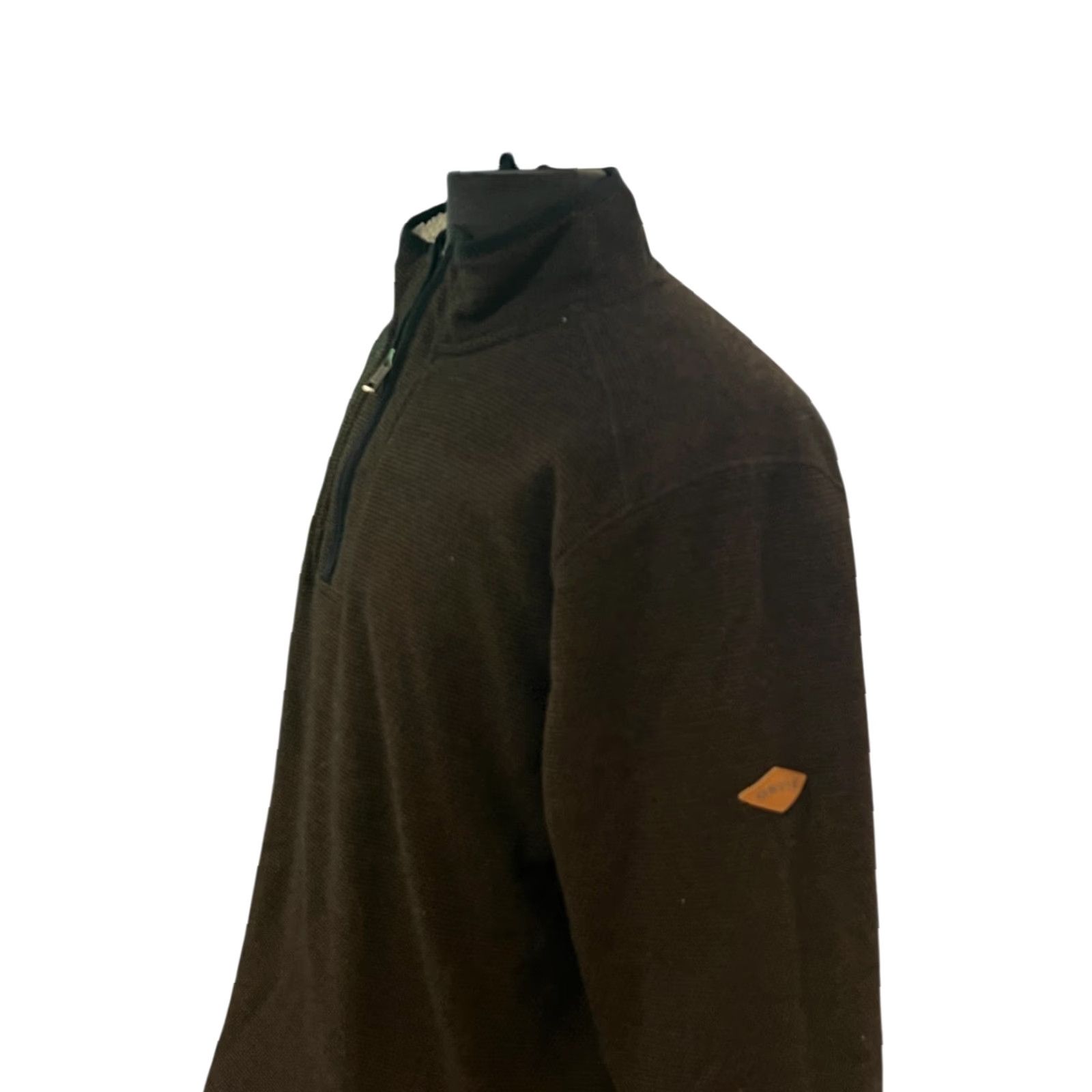 Orvis Orvis Jacket Mens XL Brown 1/4 Zip Pullover Fleece Lined Sherpa Polyester Pockets Regular Outdoor Classic Size US XL / EU 56 / 4 - 4 Thumbnail