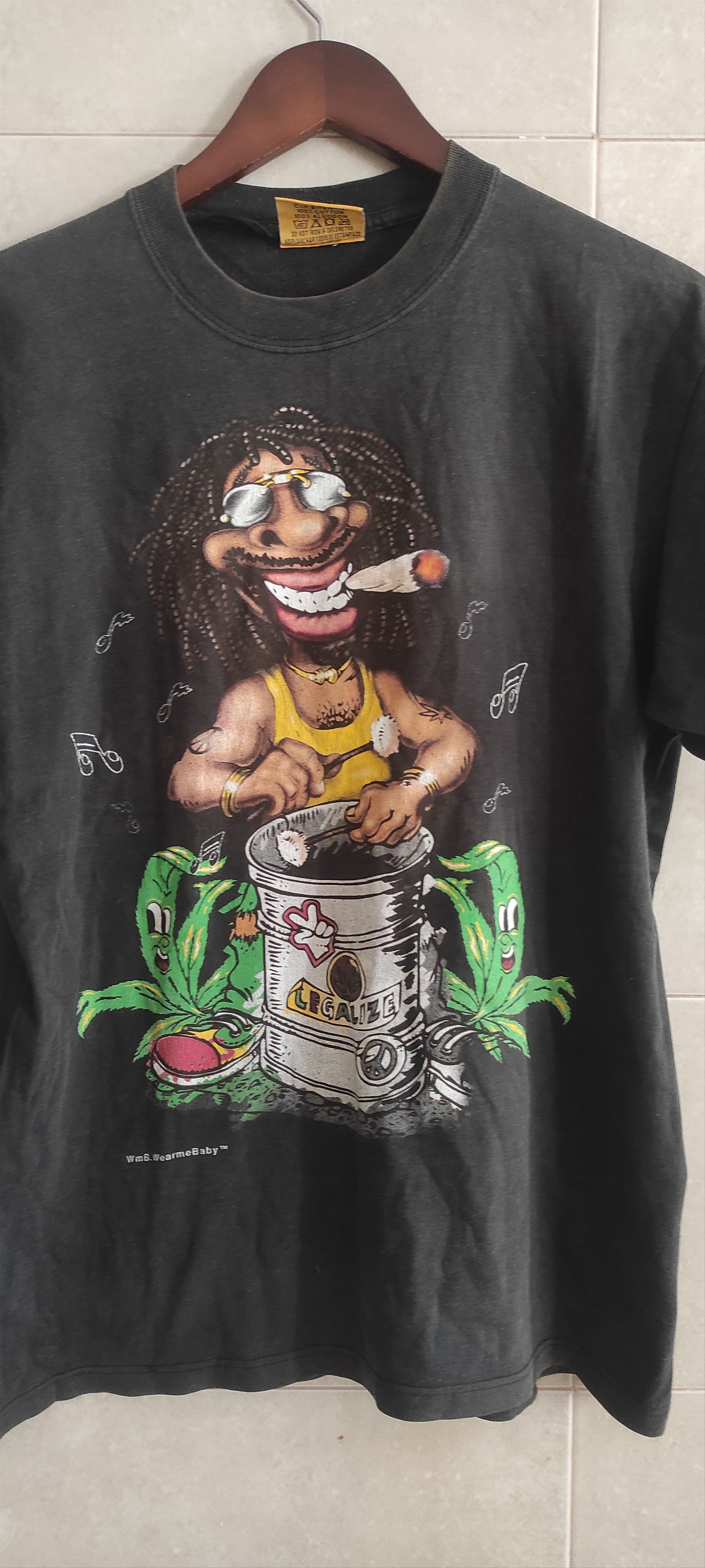 Vintage Vintage 90s Wear Me Baby Rasta Peace Parody tee Shirt Size US M / EU 48-50 / 2 - 2 Thumbnail
