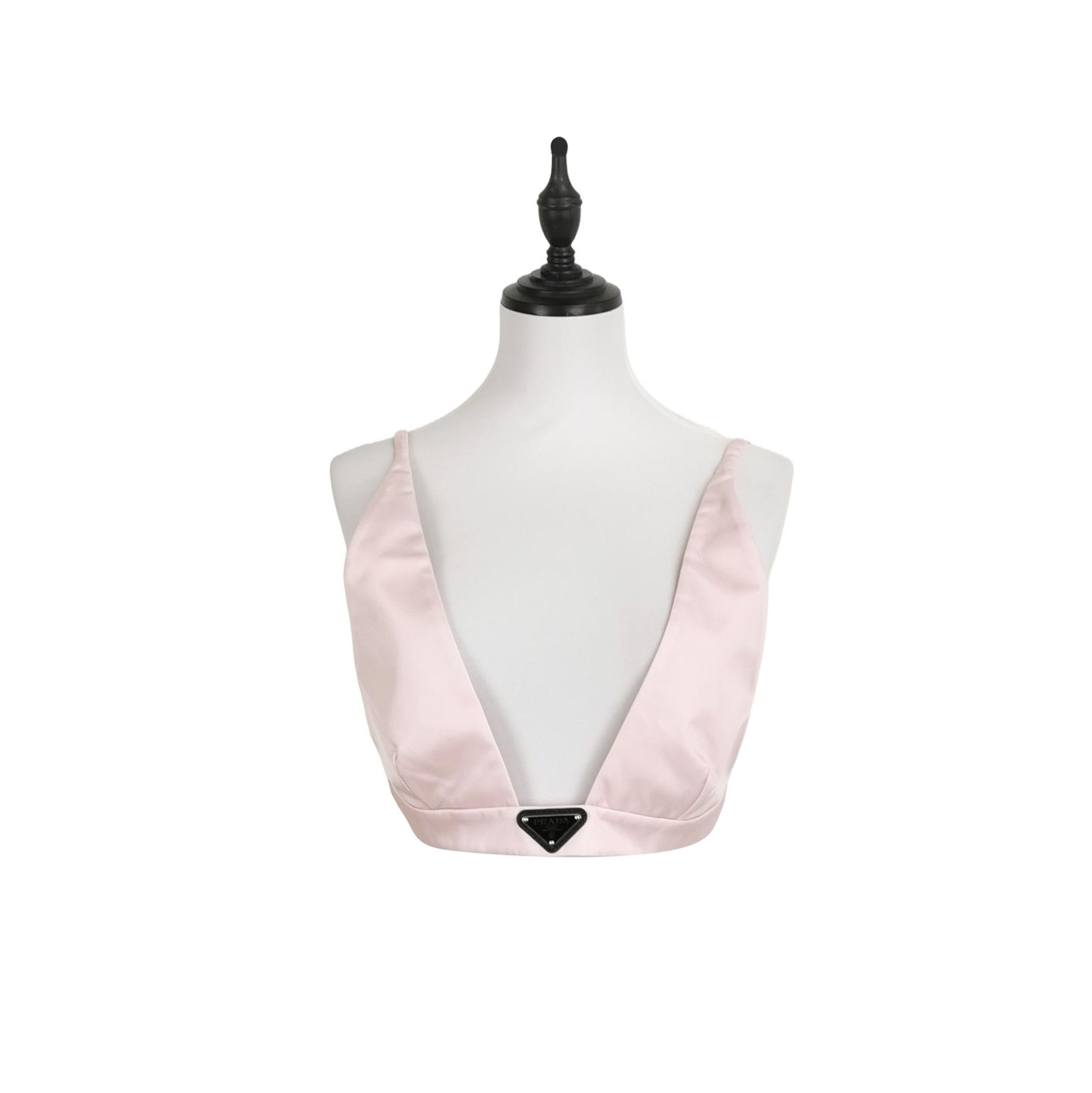 Prada Prada Triangle Logo Crop Top in Soft Pink 0089 Size L / US 10 / IT 46 - 1 Thumbnail