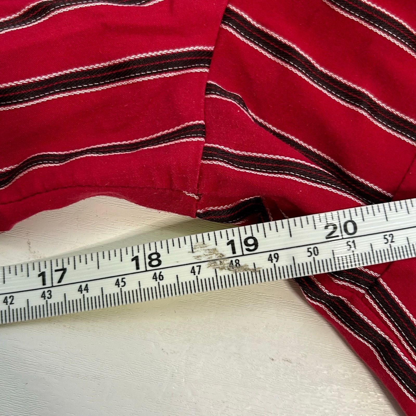 Worthington Worthington Red Black Stripe Button Down Blouse 1X Size XXL / US 16-18 / IT 52-54 - 11 Thumbnail