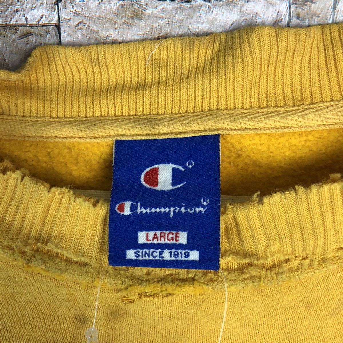 Champion × Vintage Champion vintage Yellow Sweatshirt #A764 Size US L / EU 52-54 / 3 - 11 Thumbnail