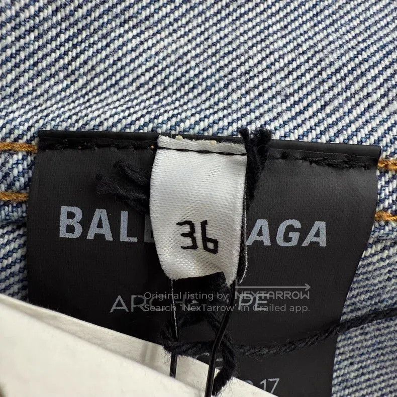 Balenciaga Balenciaga Back Logo Blue Long Sleeve Denim Jacket Size XS / US 0-2 / IT 36-38 - 6 Thumbnail