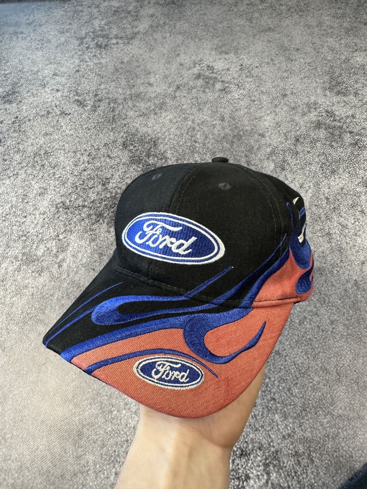 Pre-owned Ford X Racing Vintage Ford Flame Fire Cap Streetwear Usa Racing In Black/red