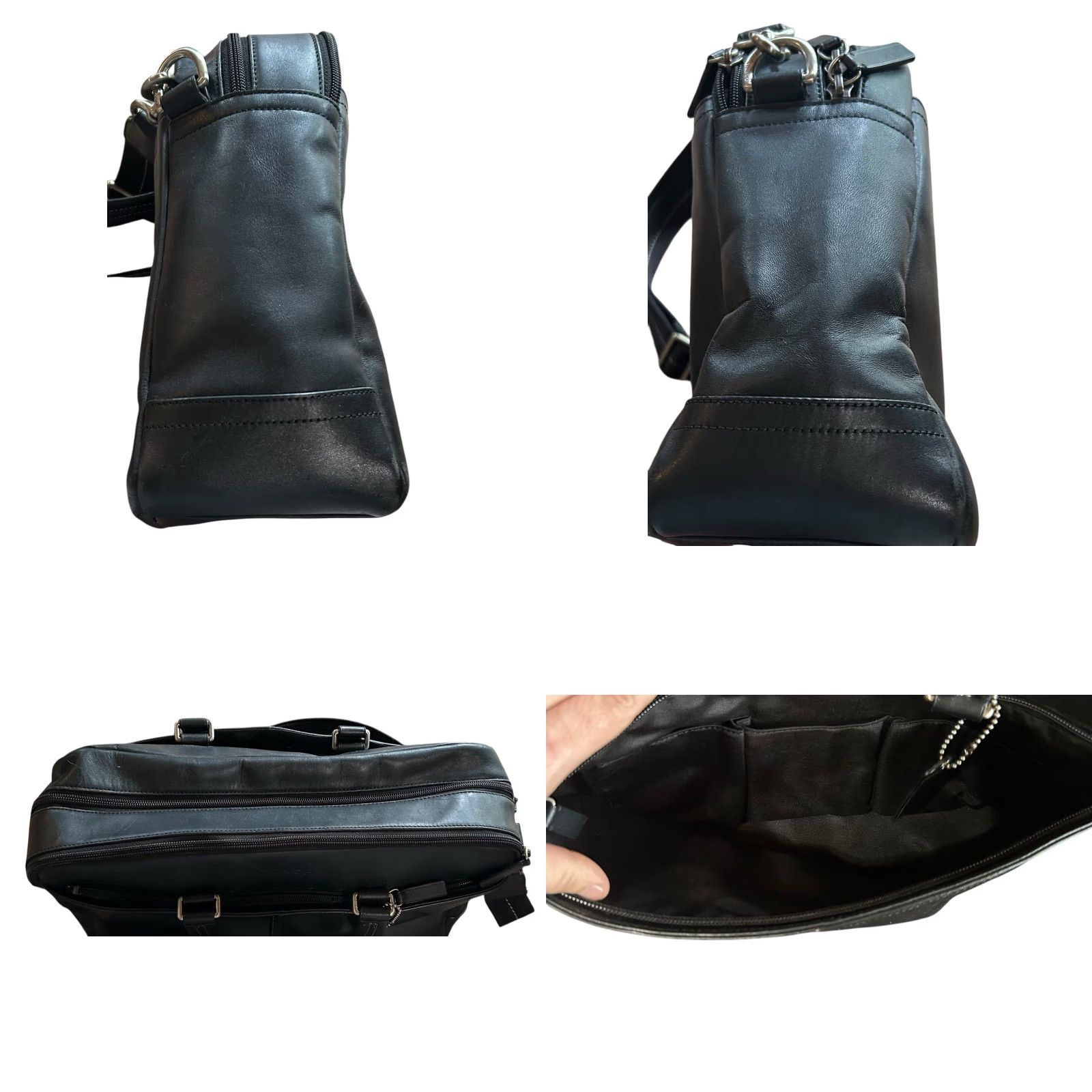 Coach COACH Business Bag 2way F70707 Black Leather Crossbody Messenger Suitcase Read Size ONE SIZE - 9 Thumbnail