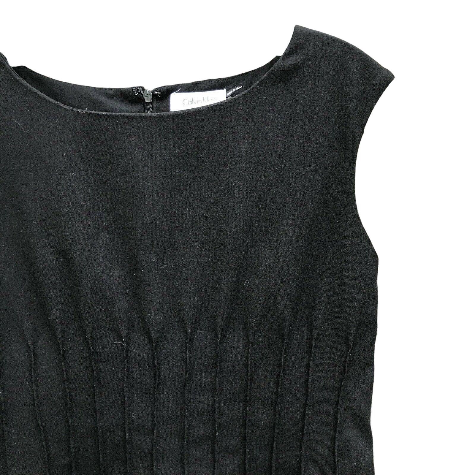 Calvin Klein Calvin Klein Black Sleeveless Sheath Dress - 6 - Pintucked Size M / US 6-8 / IT 42-44 - 2 Thumbnail