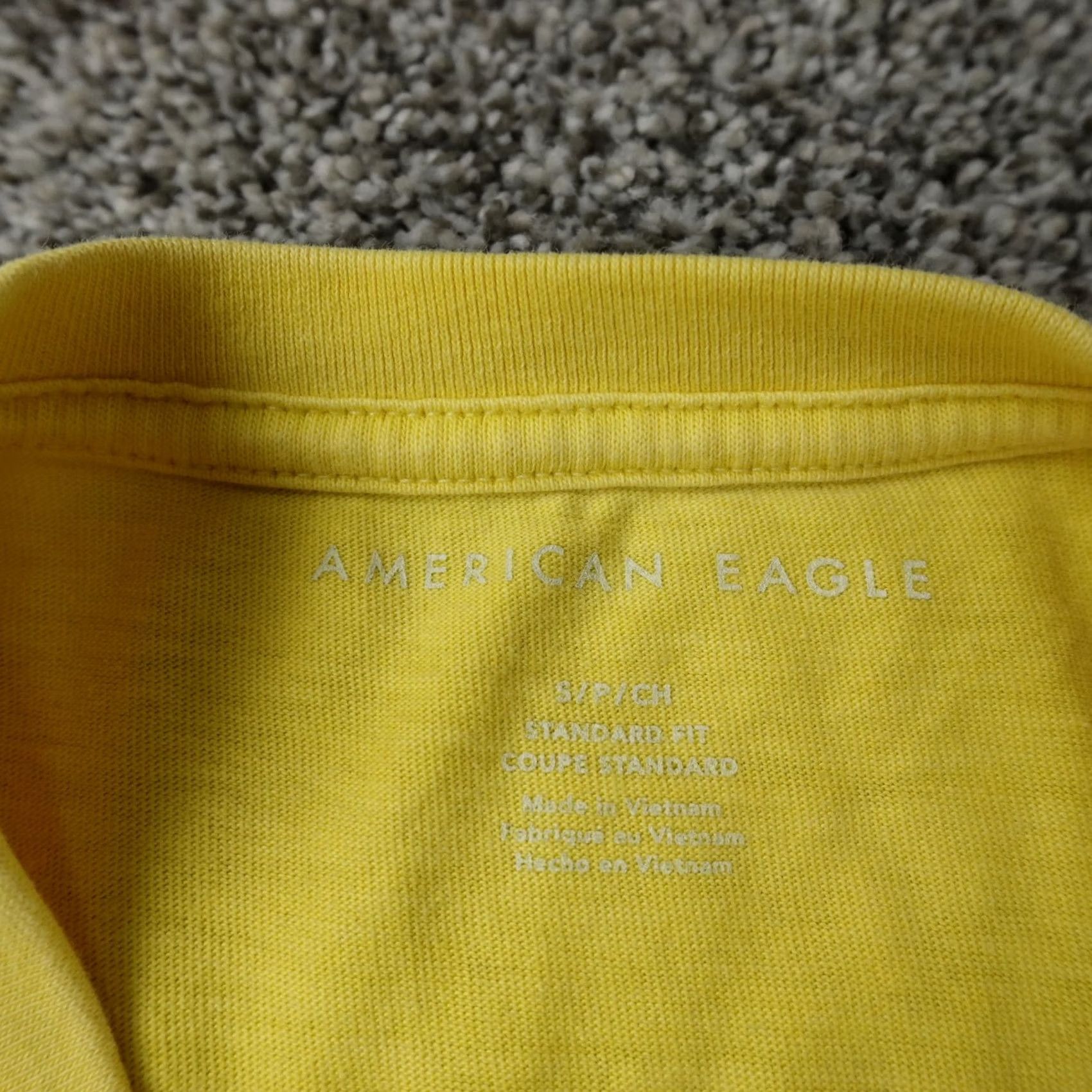 American Eagle Outfitters American Eagle Shirt Mens Small Yellow Logo Preppy Casual Lightweight Cotton AEO Size US S / EU 44-46 / 1 - 4 Thumbnail
