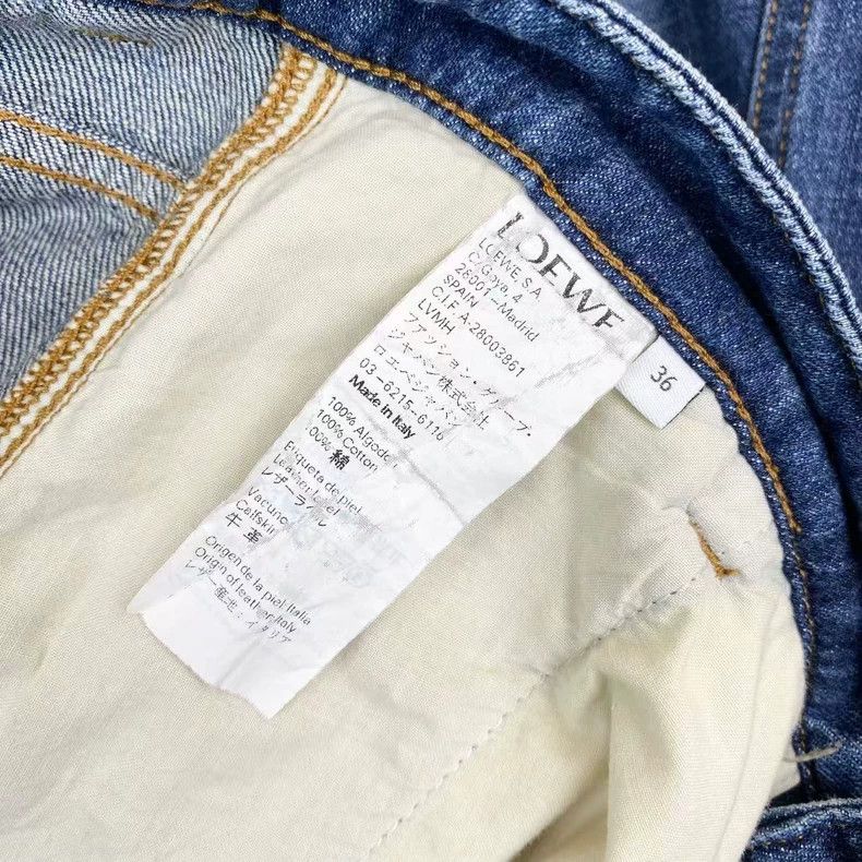 Loewe LOEWE Patch straight jeans with water-washed old jeans Size 24" / US 00 / IT 34 - 4 Thumbnail