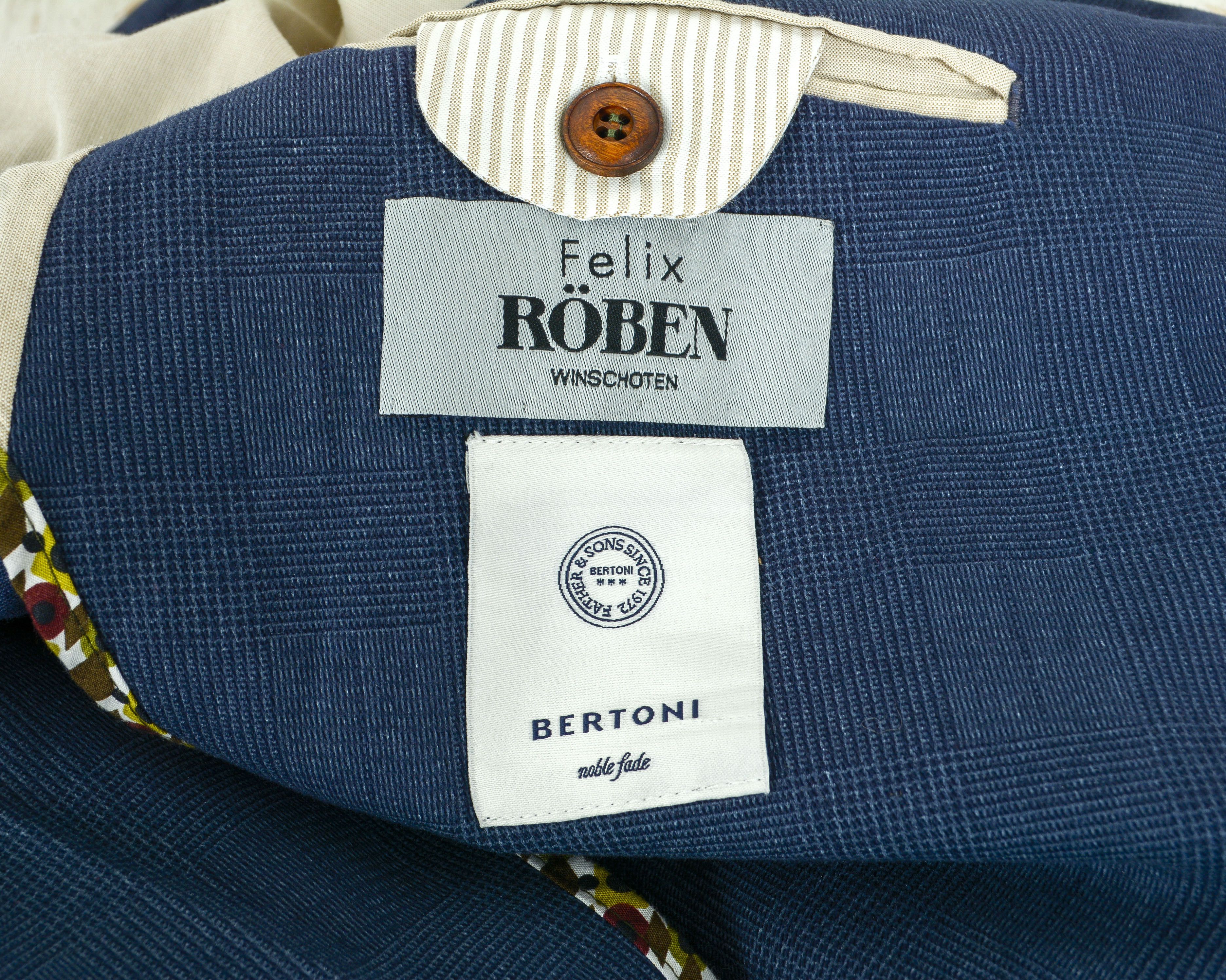 Designer BERTONI Noble Fade Blazer US 48 Jacket Slim EU 58 Coat Size 48R - 7 Thumbnail