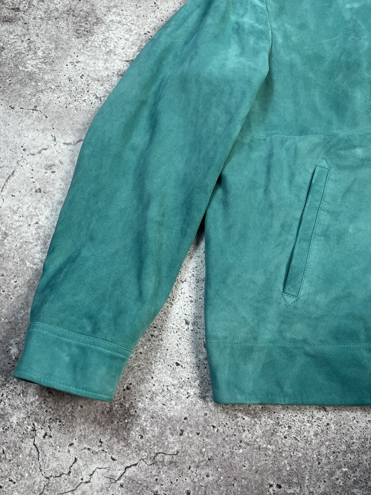 Baracuta Suede Racer Jacket Teal Size US L / EU 52-54 / 3 - 4 Thumbnail
