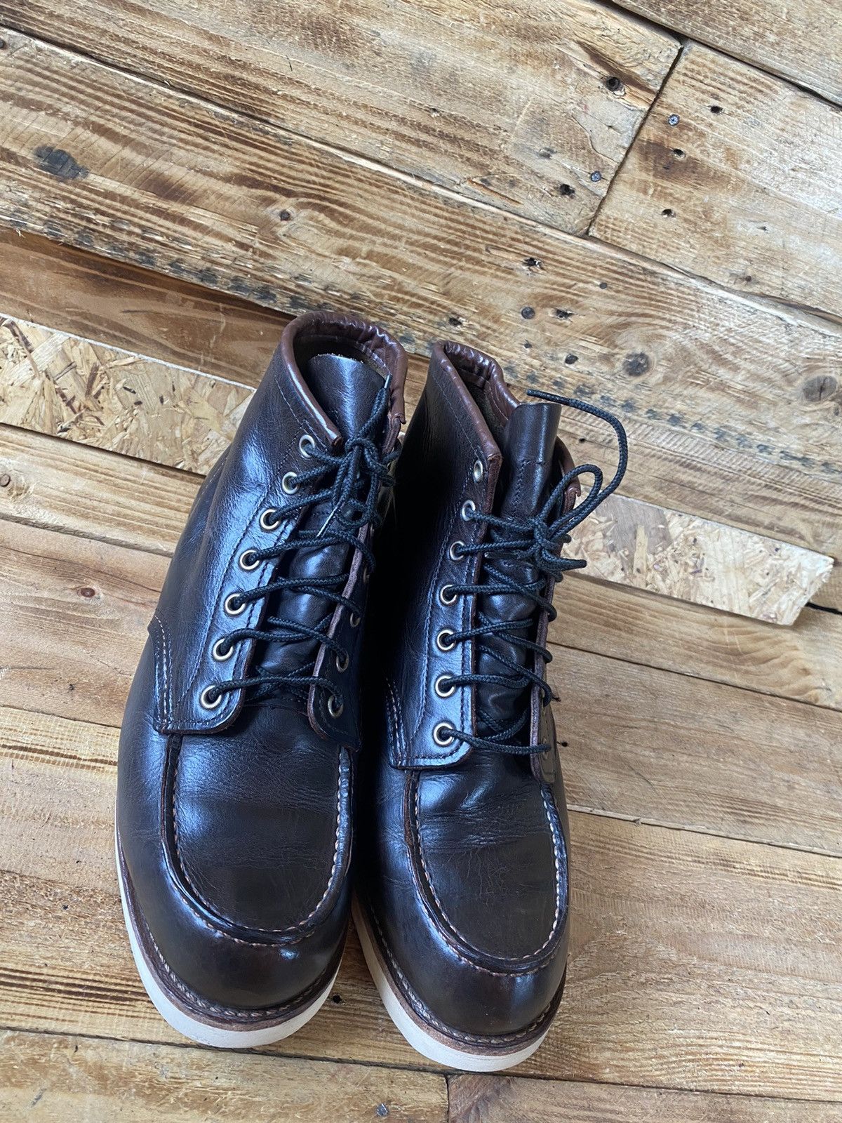 Red Wing Redwing moc-toe charcoal rough boots sz 9E /42 Size US 9 / EU 42 - 11 Thumbnail