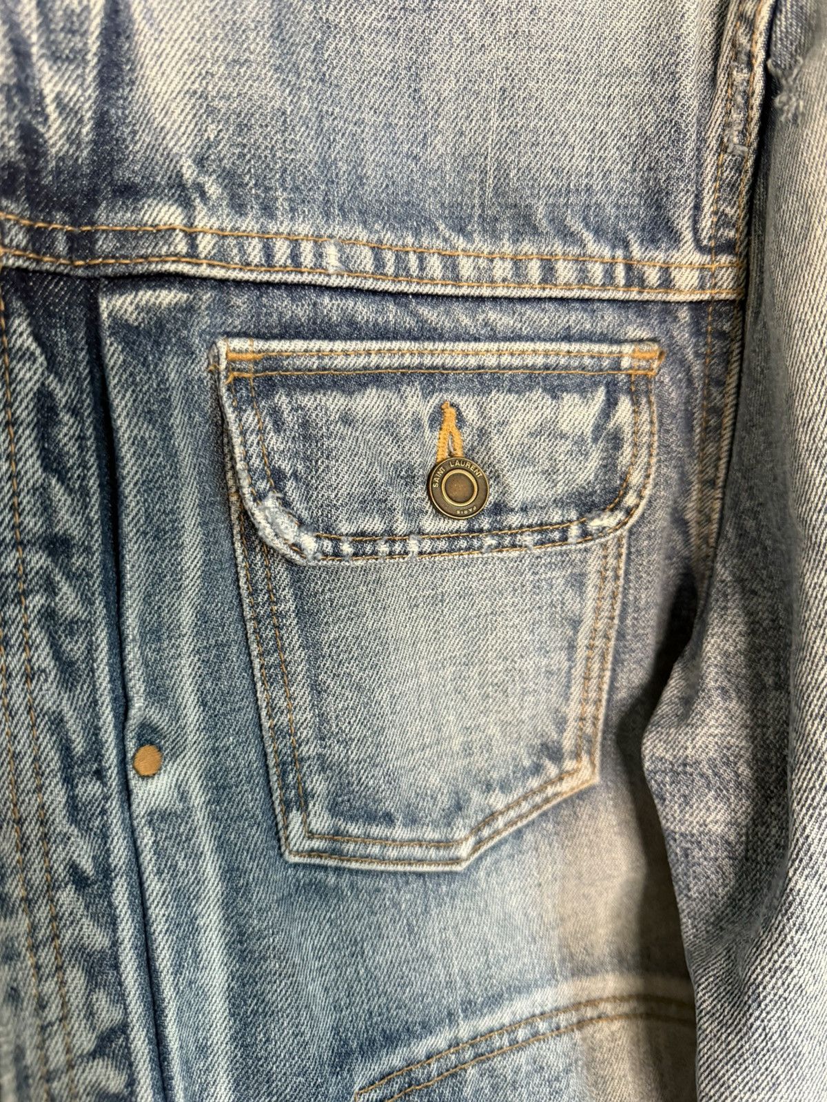 Saint Laurent Paris SS22 Saint Laurent zip distressed denim trucker jacket 50 Size US M / EU 48-50 / 2 - 18 Thumbnail