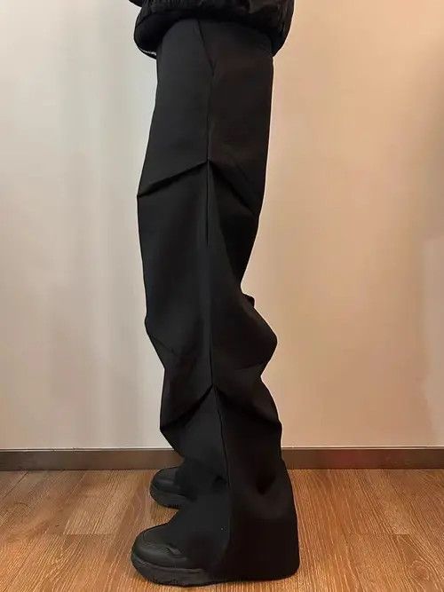 Japanese Brand Heavy duty pleated design micro flare casual baggy pants Size US 30 / EU 46 - 3 Thumbnail