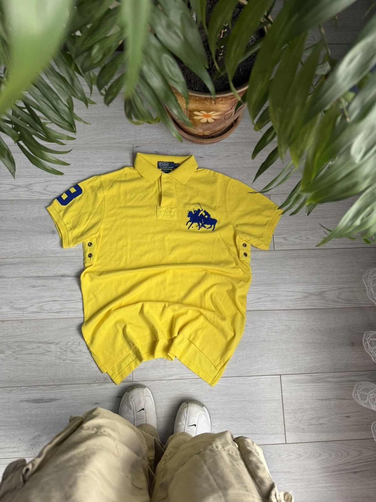 Polo Ralph Lauren × Vintage Vintage Polo Ralph Lauren Rugby Yellow shirt Size US L / EU 52-54 / 3 - 2 Thumbnail