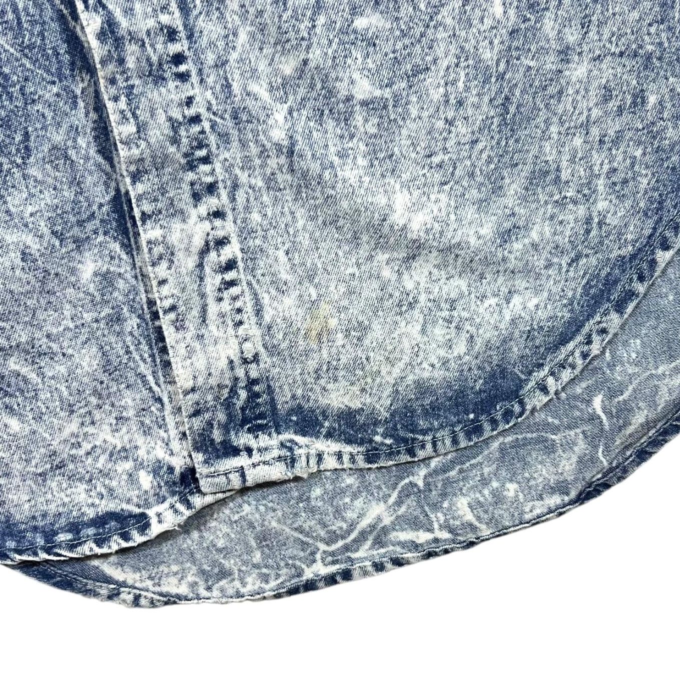 Denime VINTAGE 90s Traffic Acid Wash Blue Denim Long Sleeve Cotton Shirt One Size Large Shirt Mens Blue Denim 90s Size US M / EU 48-50 / 2 - 6 Thumbnail