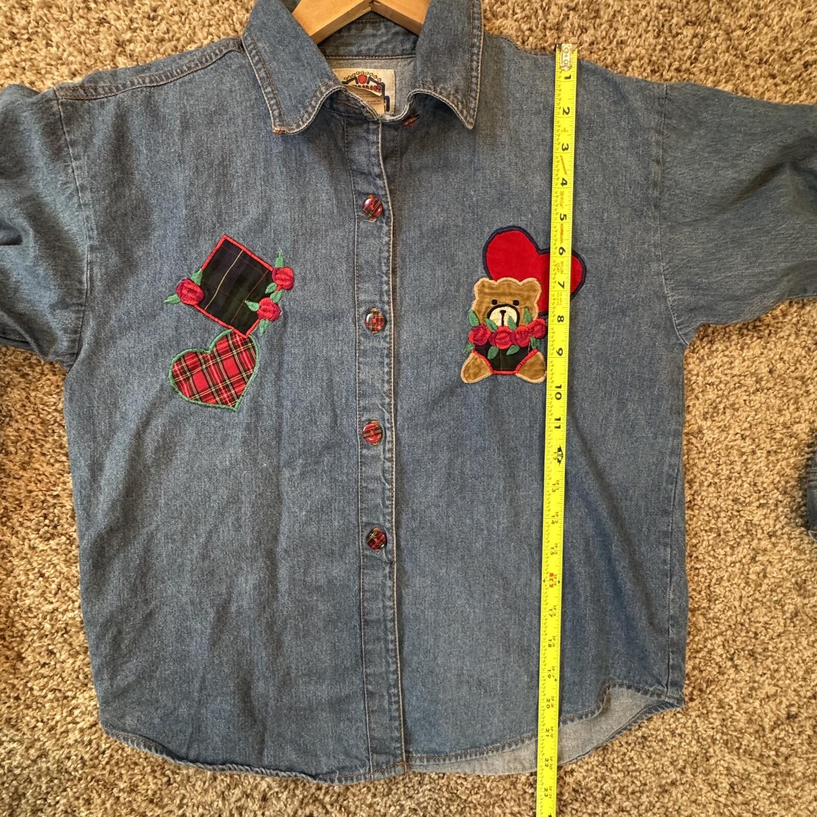 Unknown London Vintage Girls 12-14 Embroidered Denim Top Size ONE SIZE - 6 Thumbnail