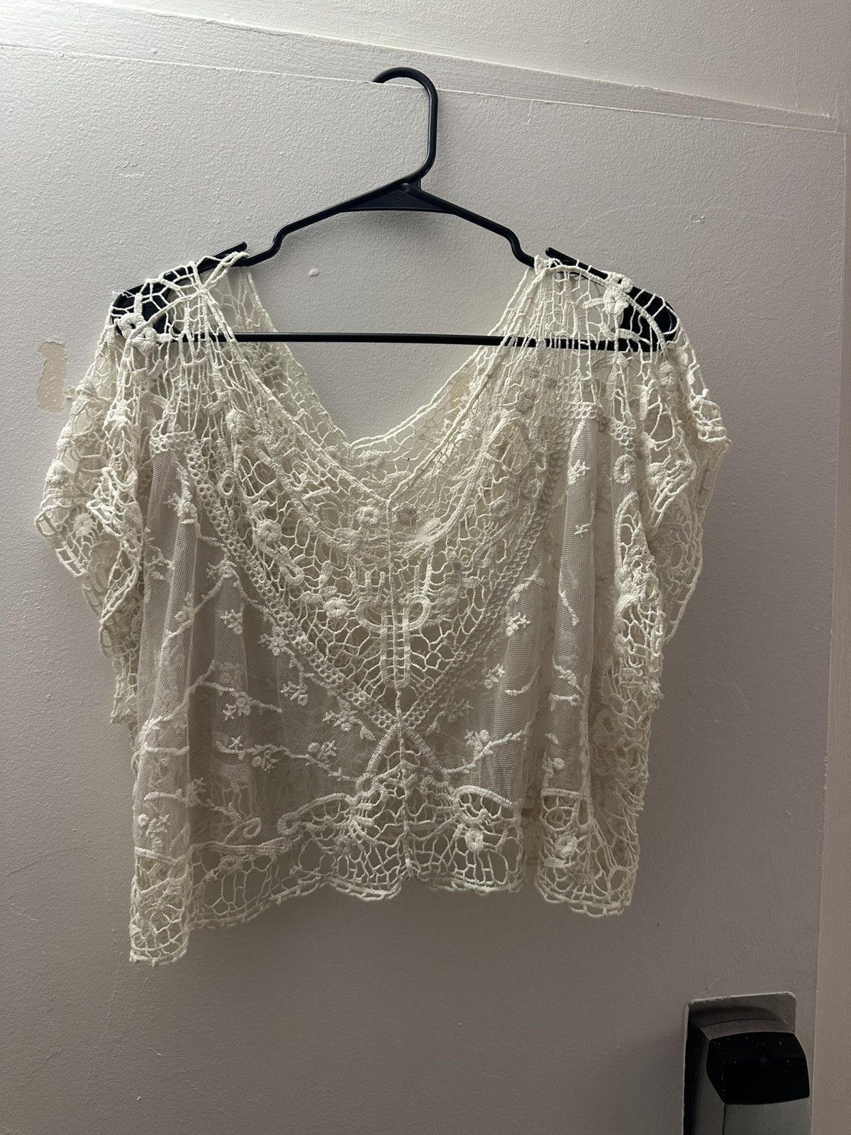 Other Cream boho crochet blouse Size S / US 4 / IT 40 - 1 Thumbnail
