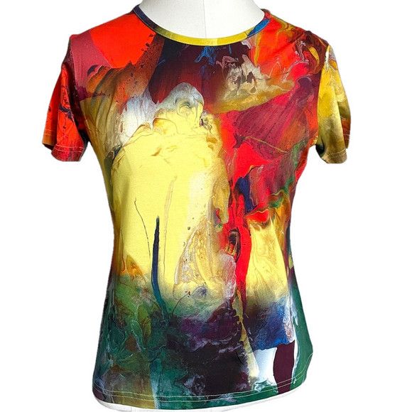 Jim Thompson × Vintage Jim Thompson Colourful Swirl Pima Cotton Tshirt - Small Size S / US 4 / IT 40 - 1 Thumbnail