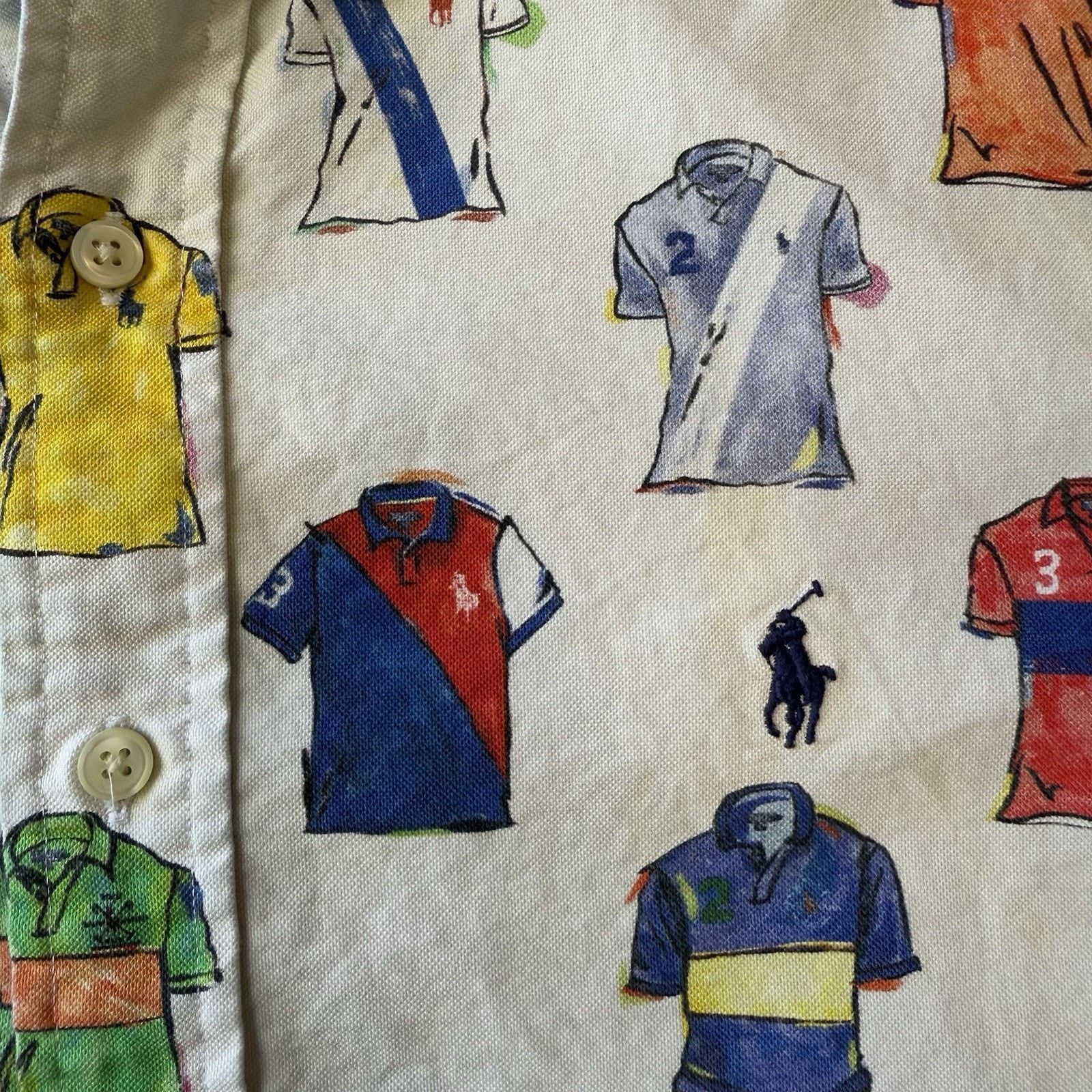 Polo Ralph Lauren Polo Ralph Lauren Polo Print Shirt M White Multicolor Short Size US M / EU 48-50 / 2 - 5 Thumbnail