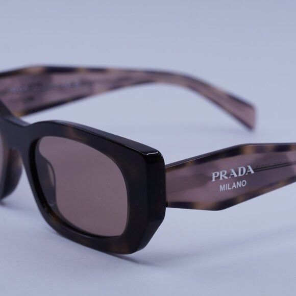 Prada Prada PRB05S 23A60B Sunglasses Mauve Havana Rectangle Frame Size ONE SIZE - 10 Thumbnail