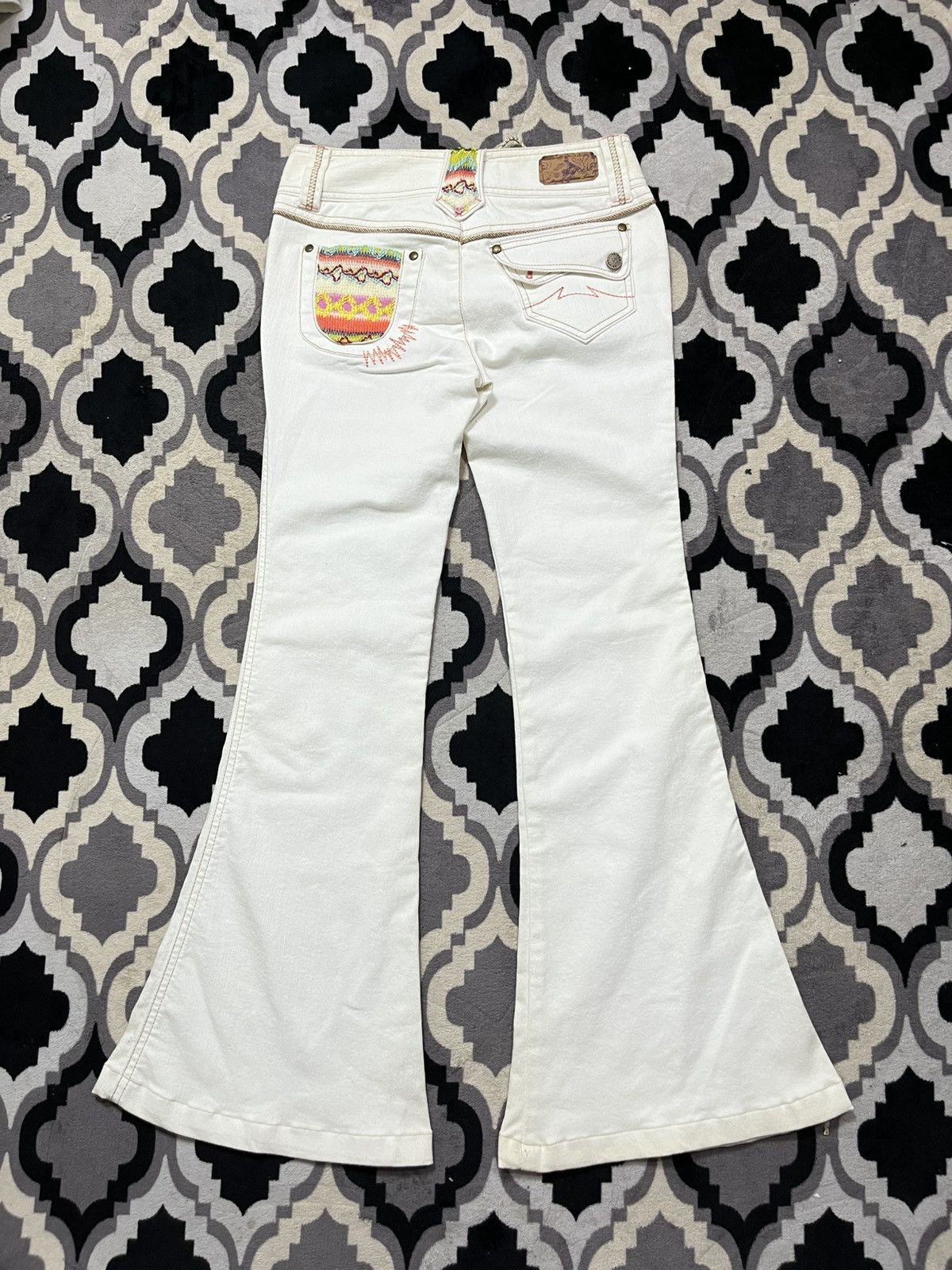 Le Grande Bleu (L.G.B.) Japanese egoist lace-up super flared stretch pants Size US 28 / EU 44 - 2 Thumbnail