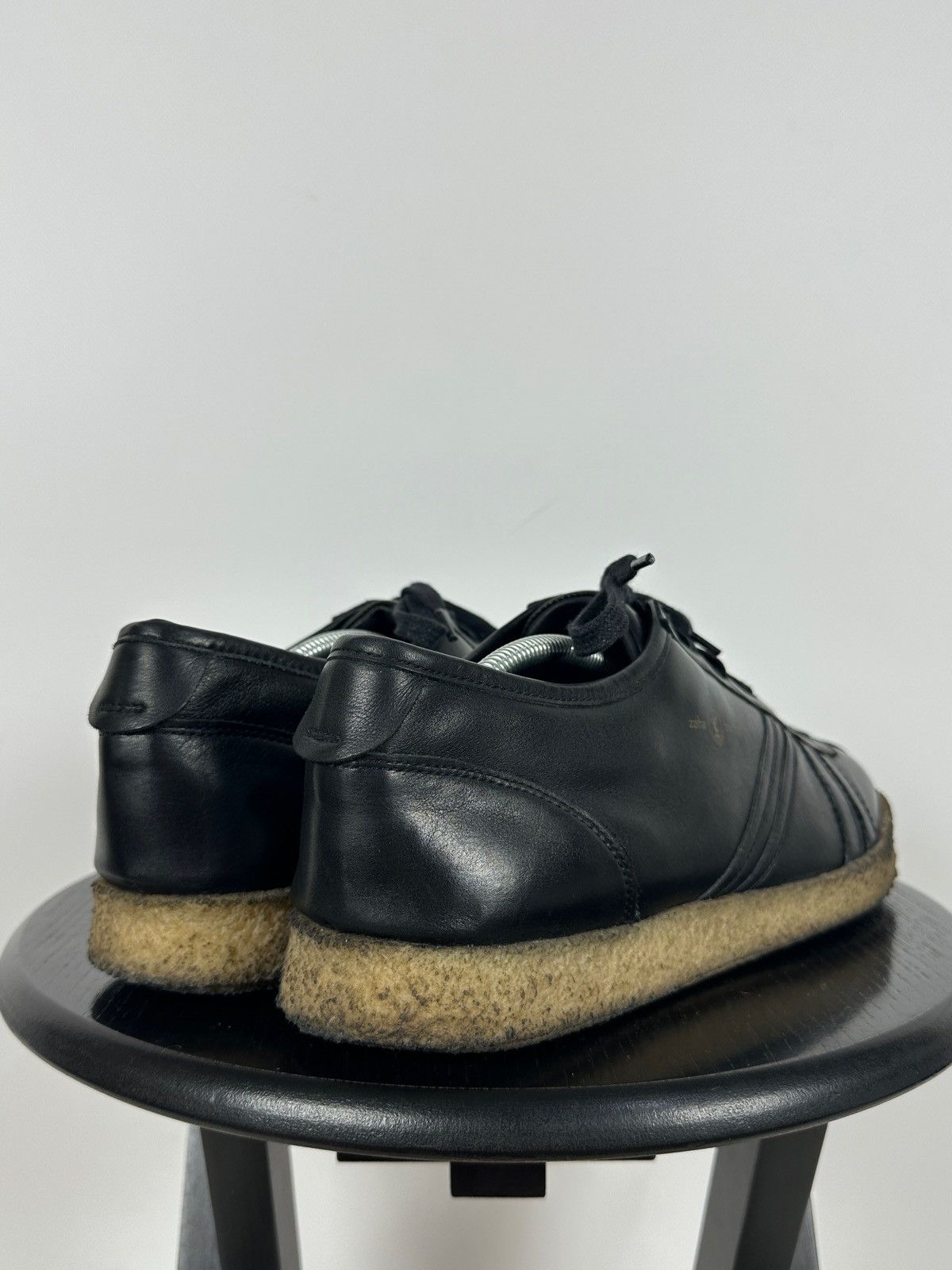 Designer Zeha Berlin Low Top Black Leather Sneakers Size US 13 / EU 46 - 7 Thumbnail