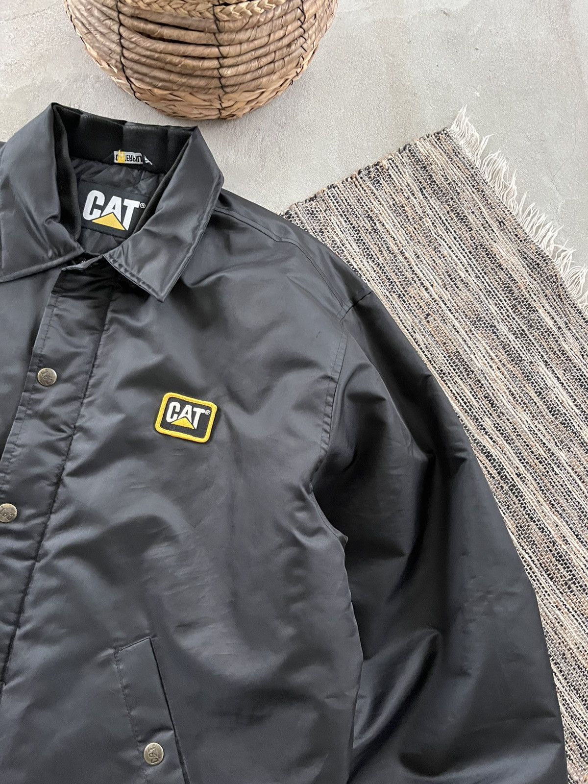 Caterpillar Vintage Caterpillar Black Nylon Y2K Coach Workwear Jacket Size US L / EU 52-54 / 3 - 6 Thumbnail