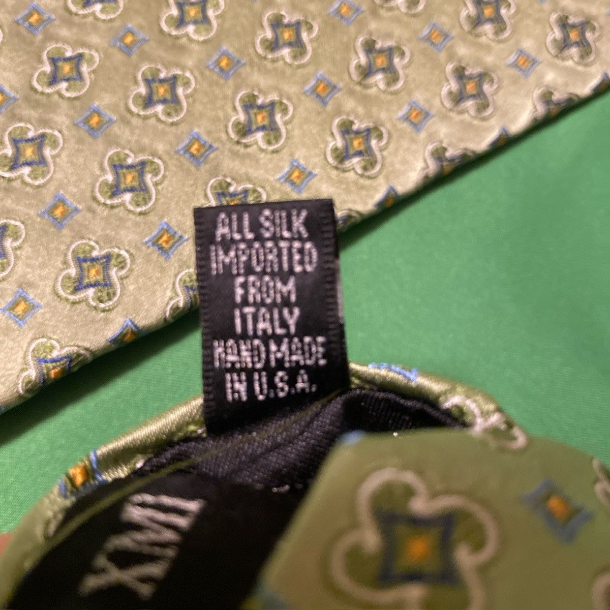 XMI Platinum Formals Mens Neck Tie XMI Green Silk Size ONE SIZE - 4 Thumbnail