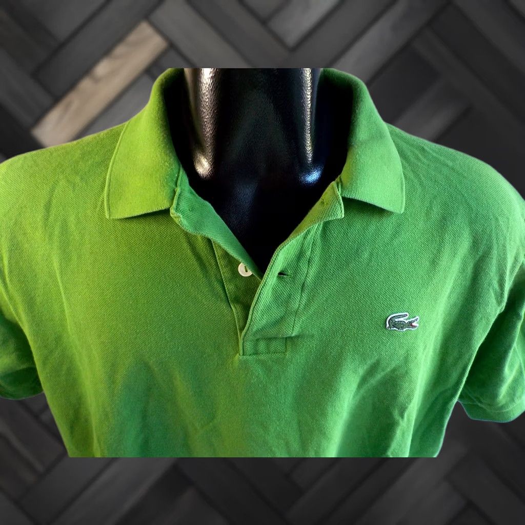 Lacoste LaCoste Polo Shirt Crocodile Logo S/S Lime Green XL 100% Cotton Men Regular Collar Button Short Sleeve Shirts Size US XL / EU 56 / 4 - 1 Thumbnail