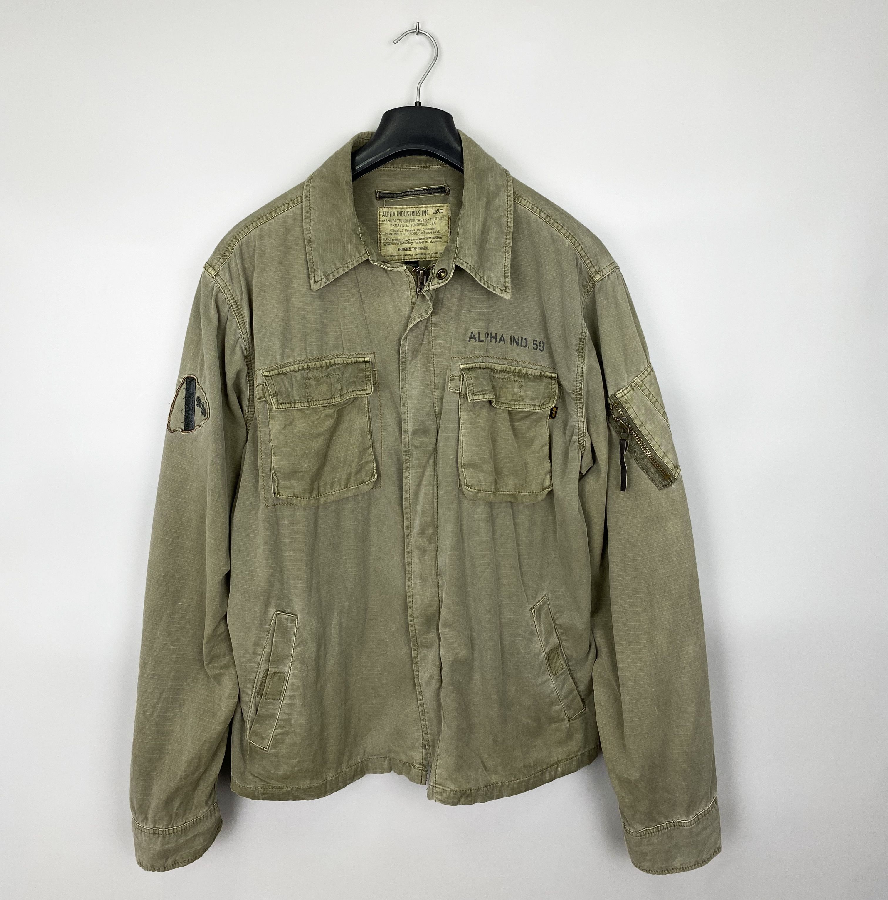 image of Vintage Alpha Industries Military Jacket in Olive, Men's (Size 2XL)