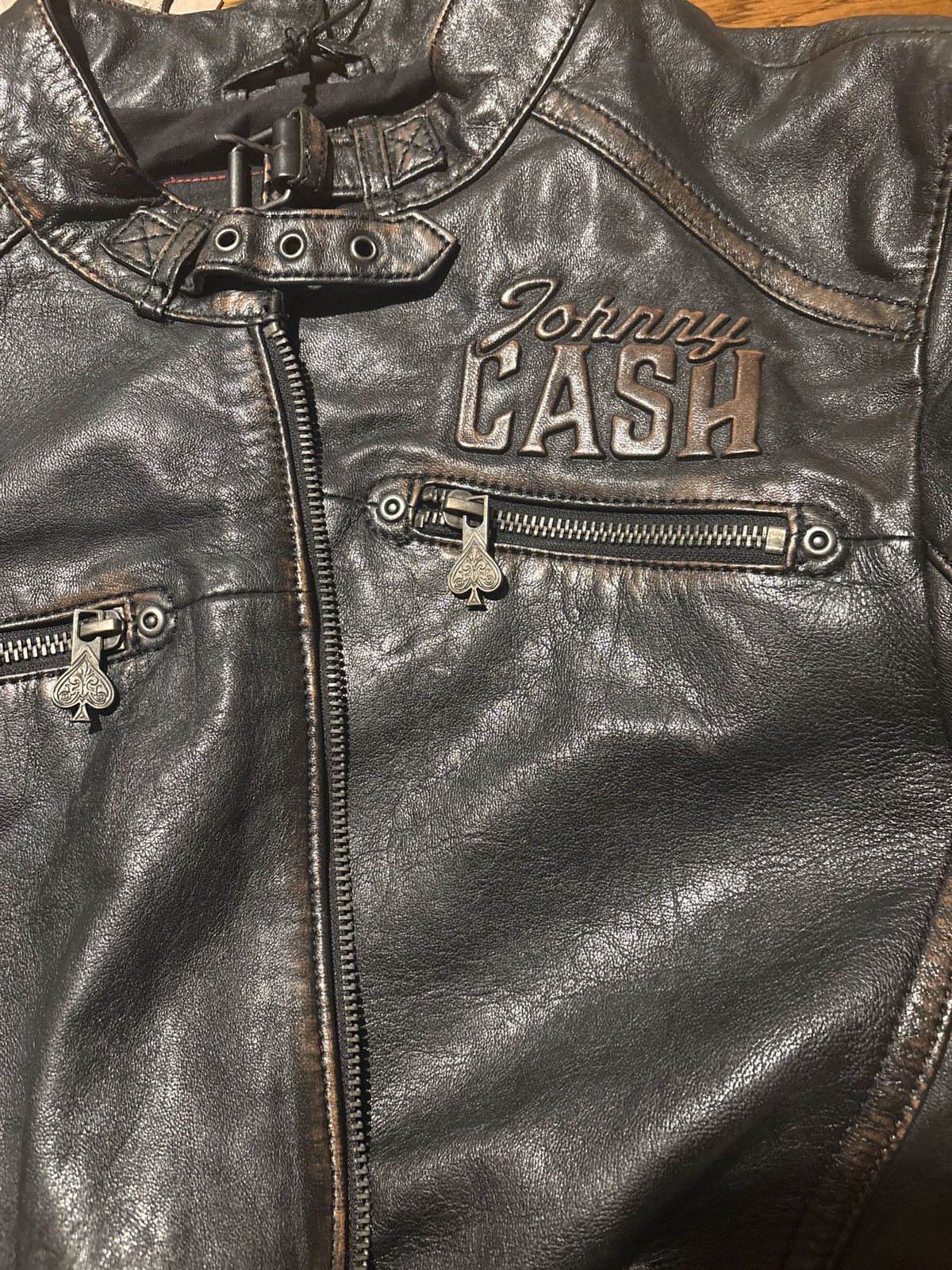 Gypsy Johnny Cash Gypsy Black Leather Jacket (XL) Size US XL / EU 56 / 4 - 3 Thumbnail