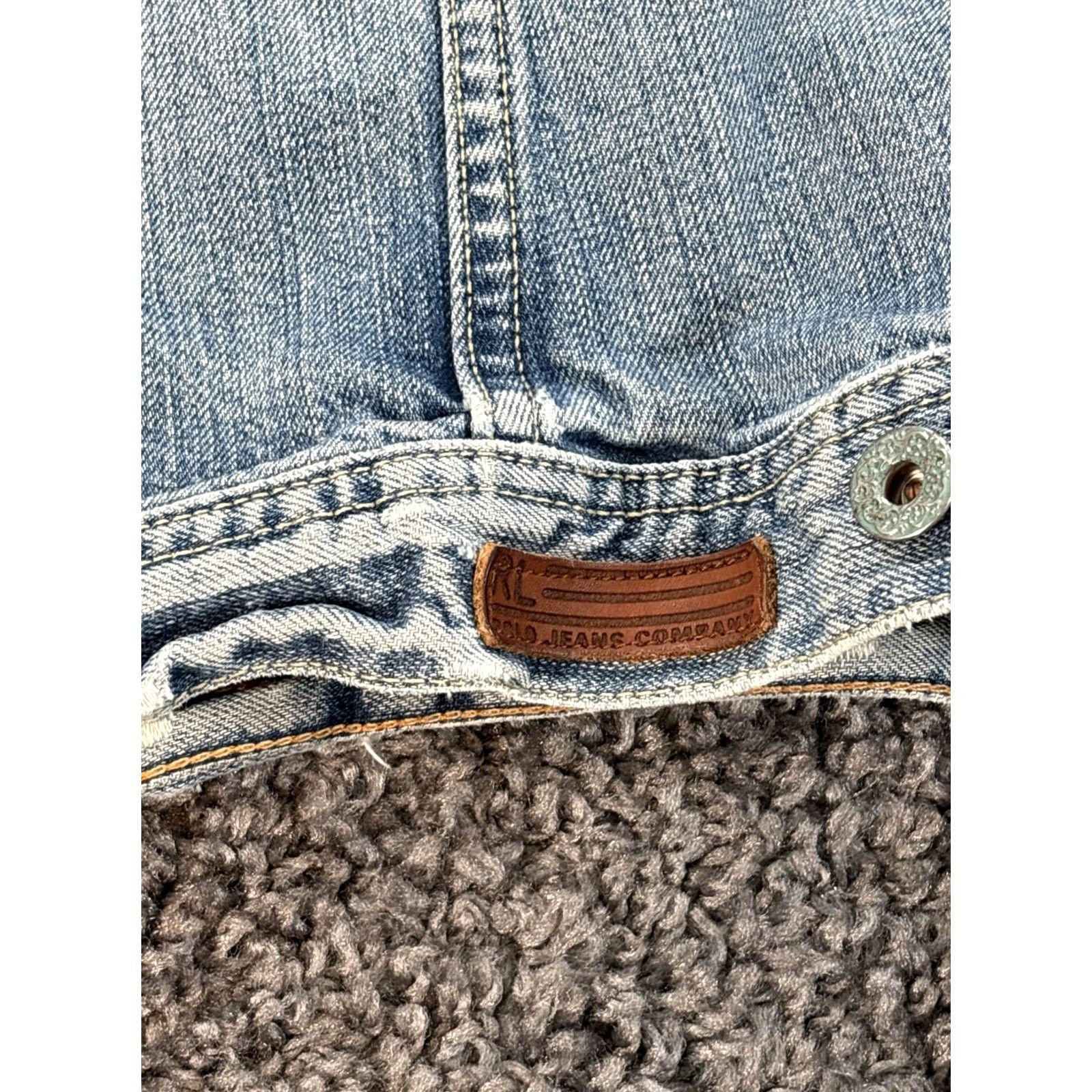 Ralph Lauren VINTAGE Polo Jeans Co. Ralph Lauren Jacket Womens M Blue Denim Short Sleeve Button Collared Unlined Size 32" / US 10 / IT 46 - 7 Thumbnail